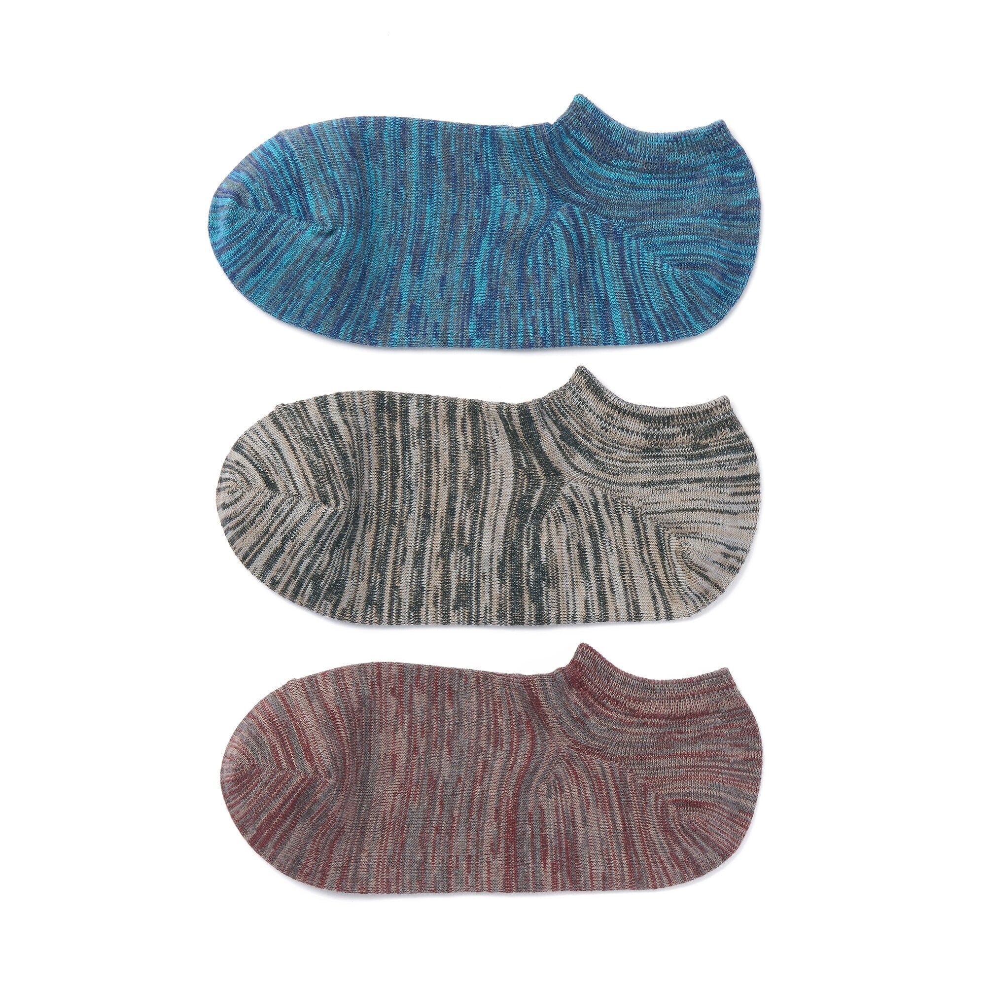 紳士　足なり直角　残糸で編んだ　スニーカーイン（３足組）