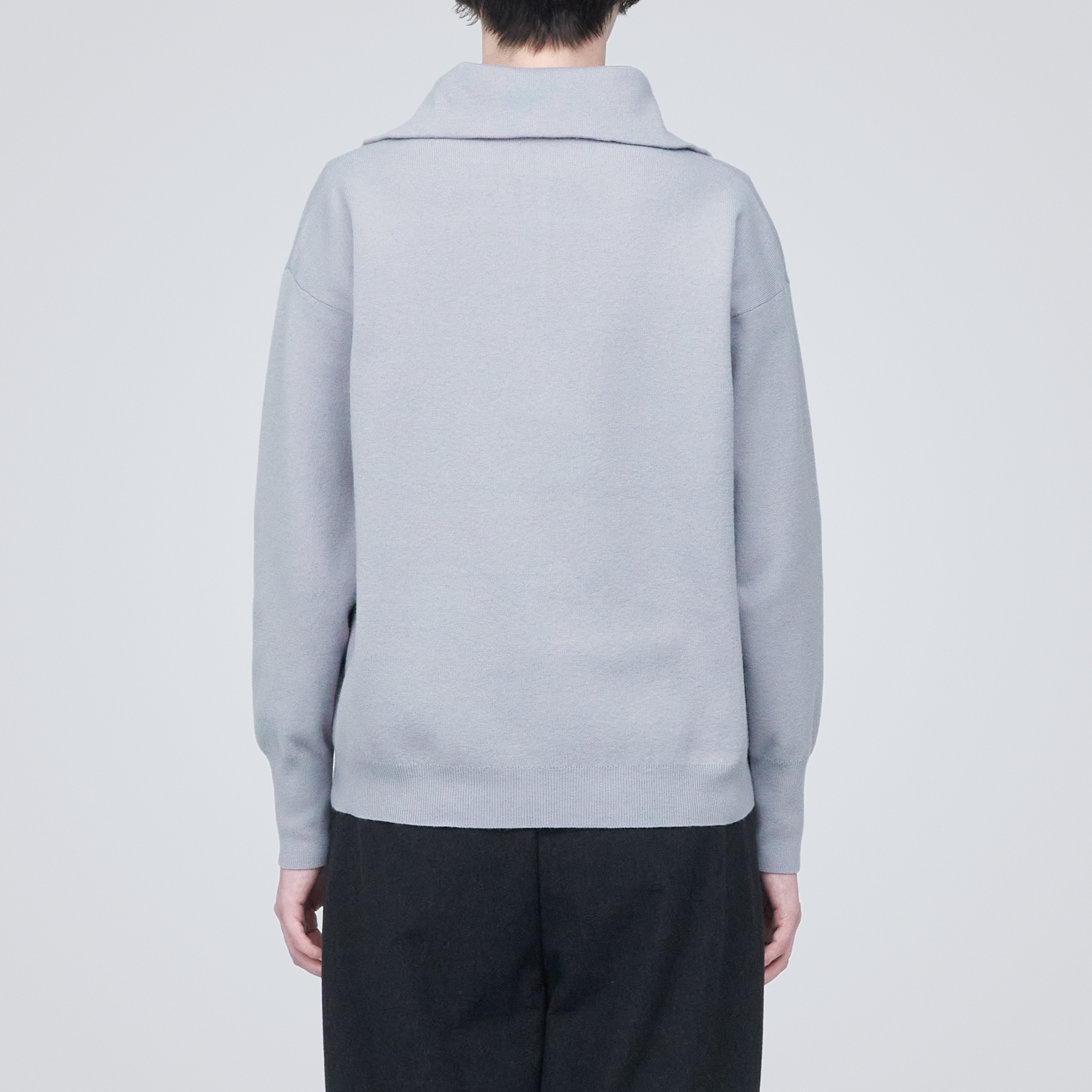 洗えるミラノリブ編みハーフジップセーター（婦人）