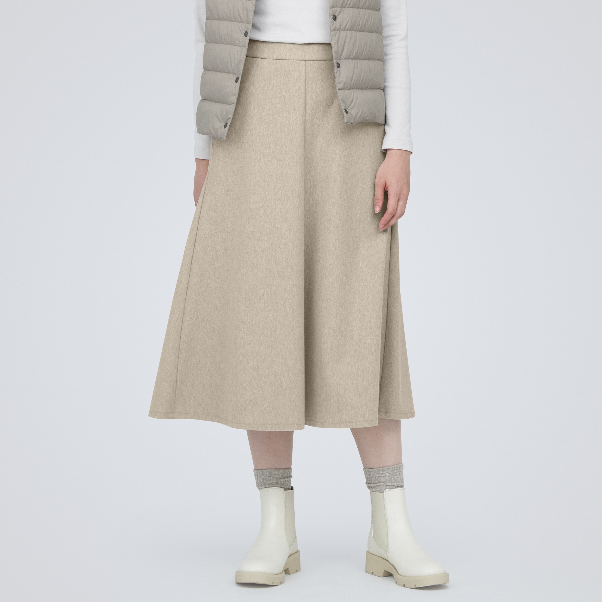 ストレッチ起毛フレアスカート