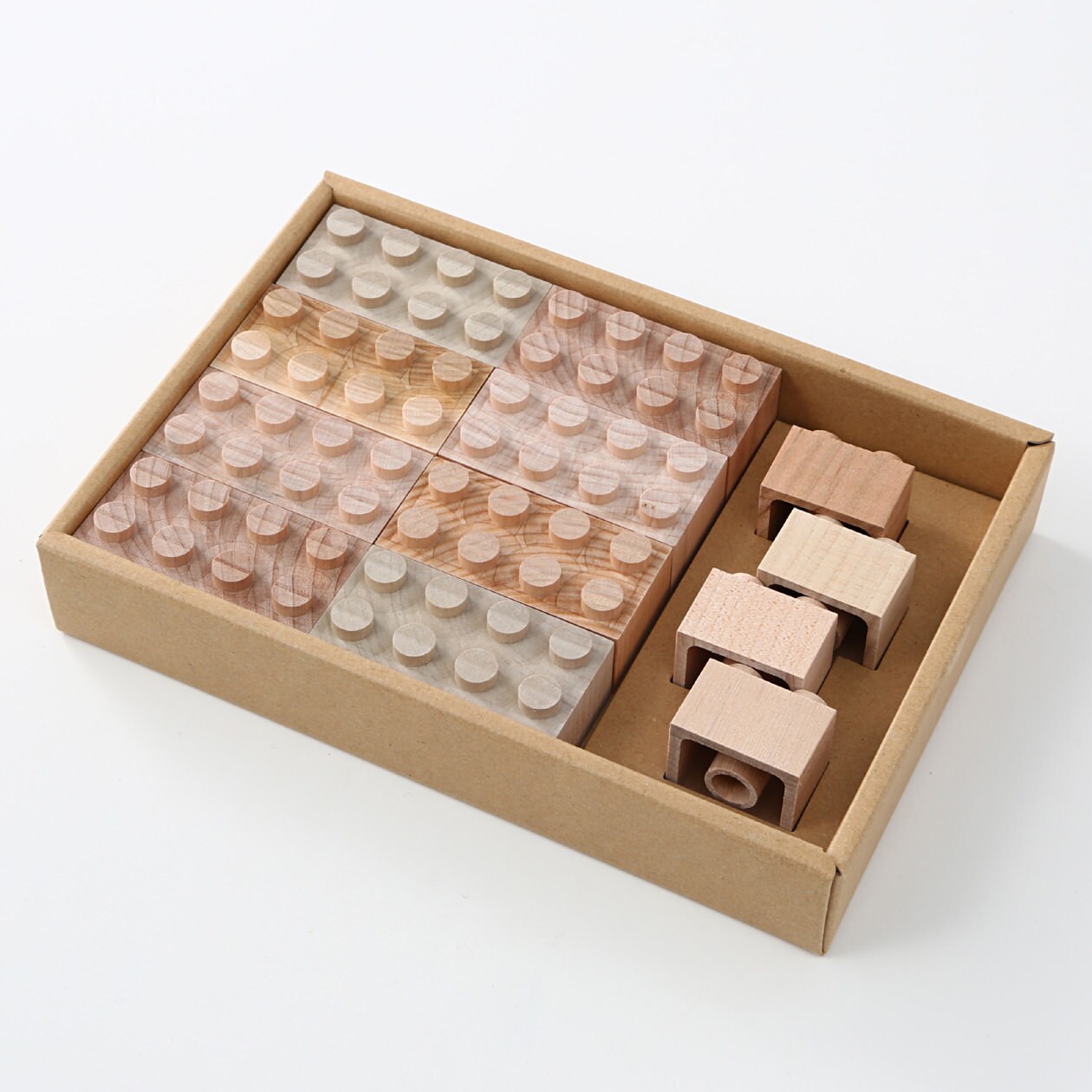 日本の木のおもちゃ＿木のブロック・もくロック・大　１２ピース・対象年令３歳以上