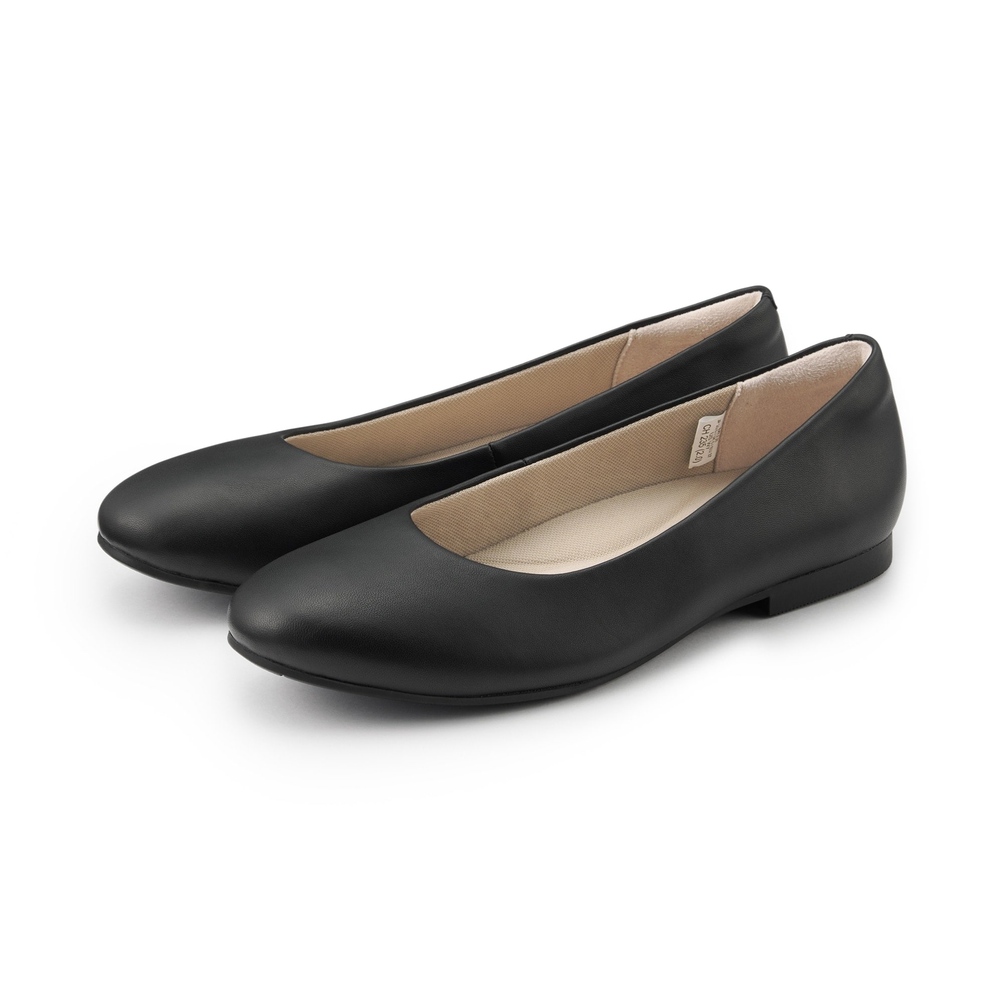 婦人　疲れにくい　レザーフラットシューズ