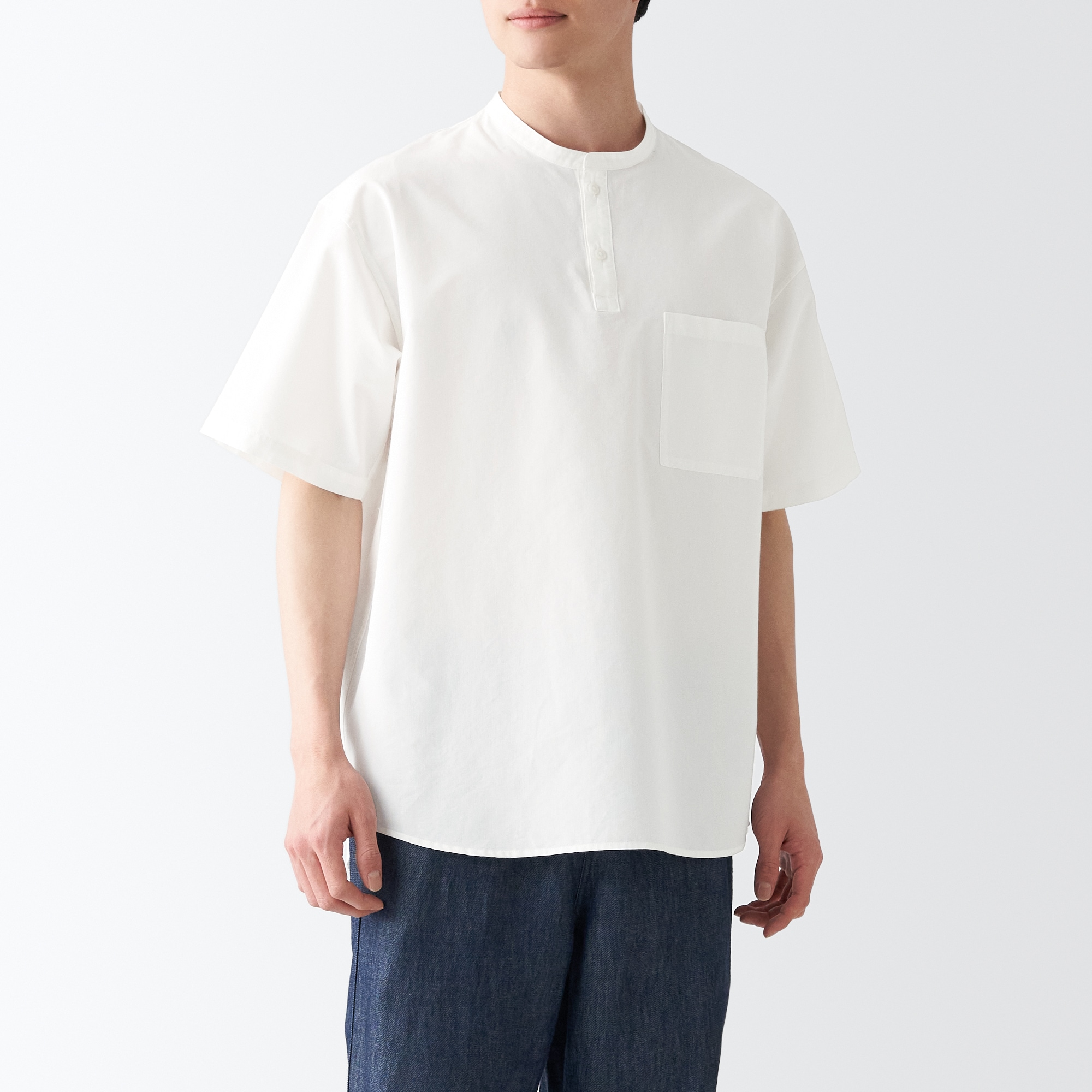 和紙混スタンドカラーシャツ（紳士）