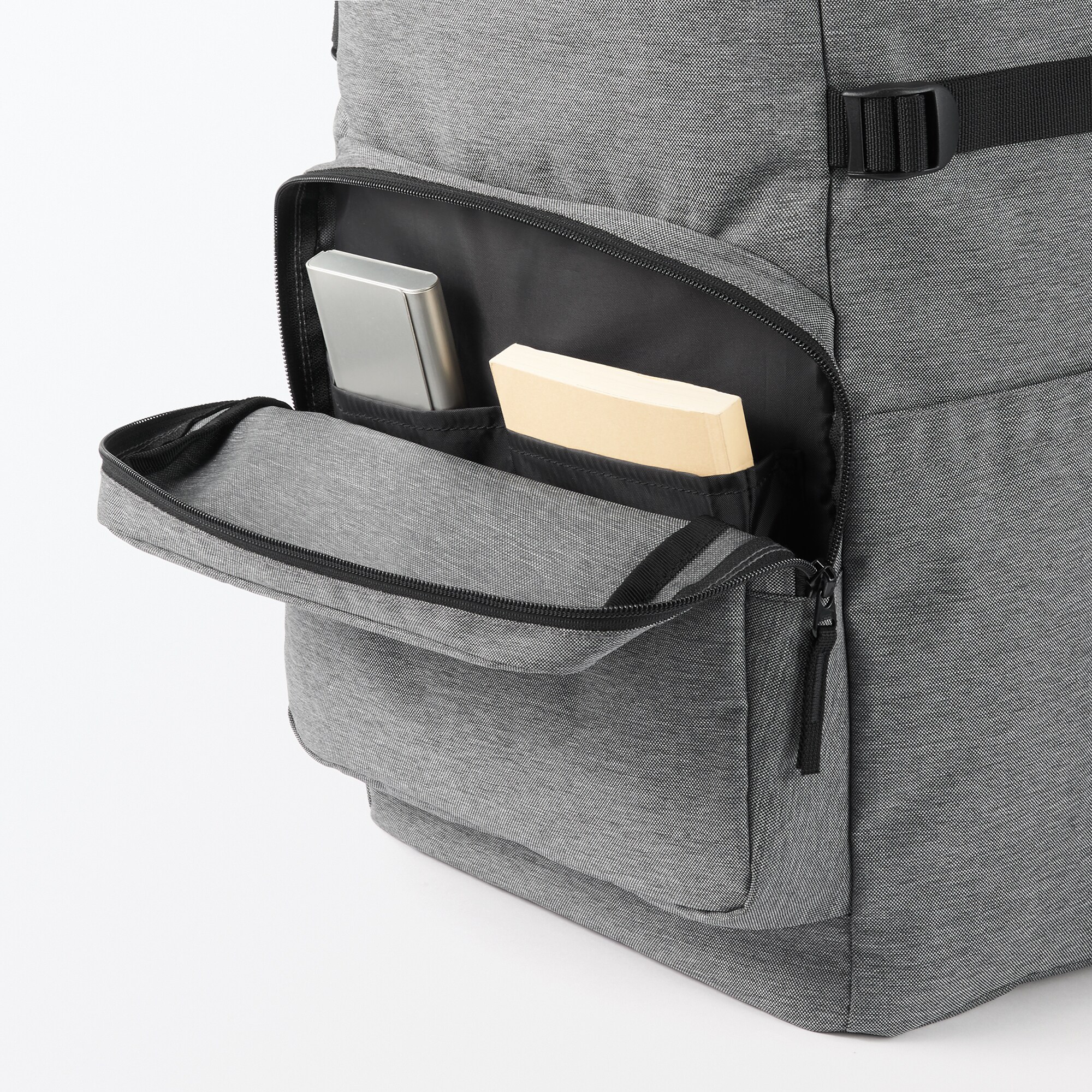 肩の負担を軽くする　撥水上から開くリュックサック（杢）