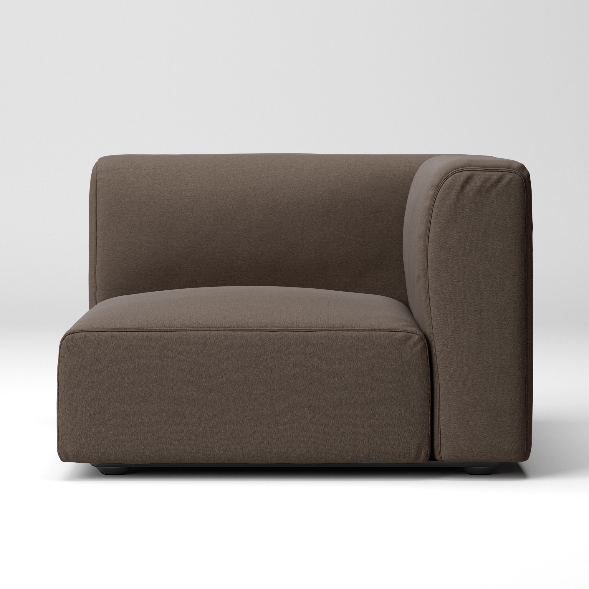 【カバー】洗いざらしの綿帆布ユニットソファアーム付・大・幅９８ｃｍ用カバー／生成