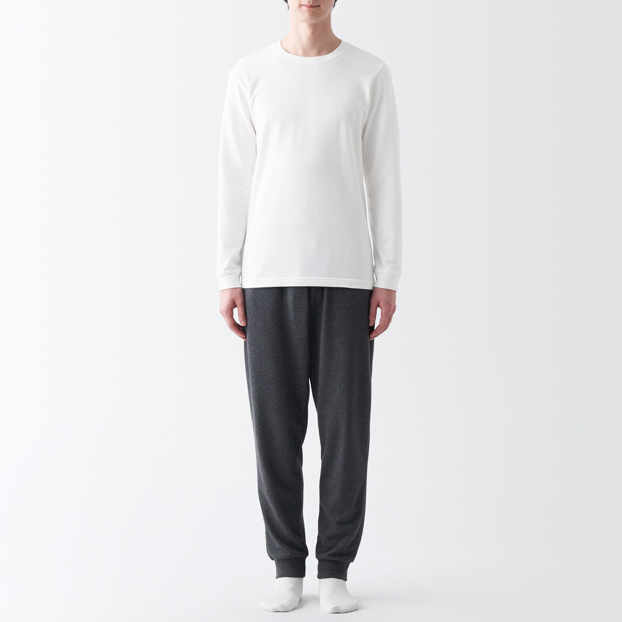 あったか綿　厚手　クルーネック長袖Ｔシャツ