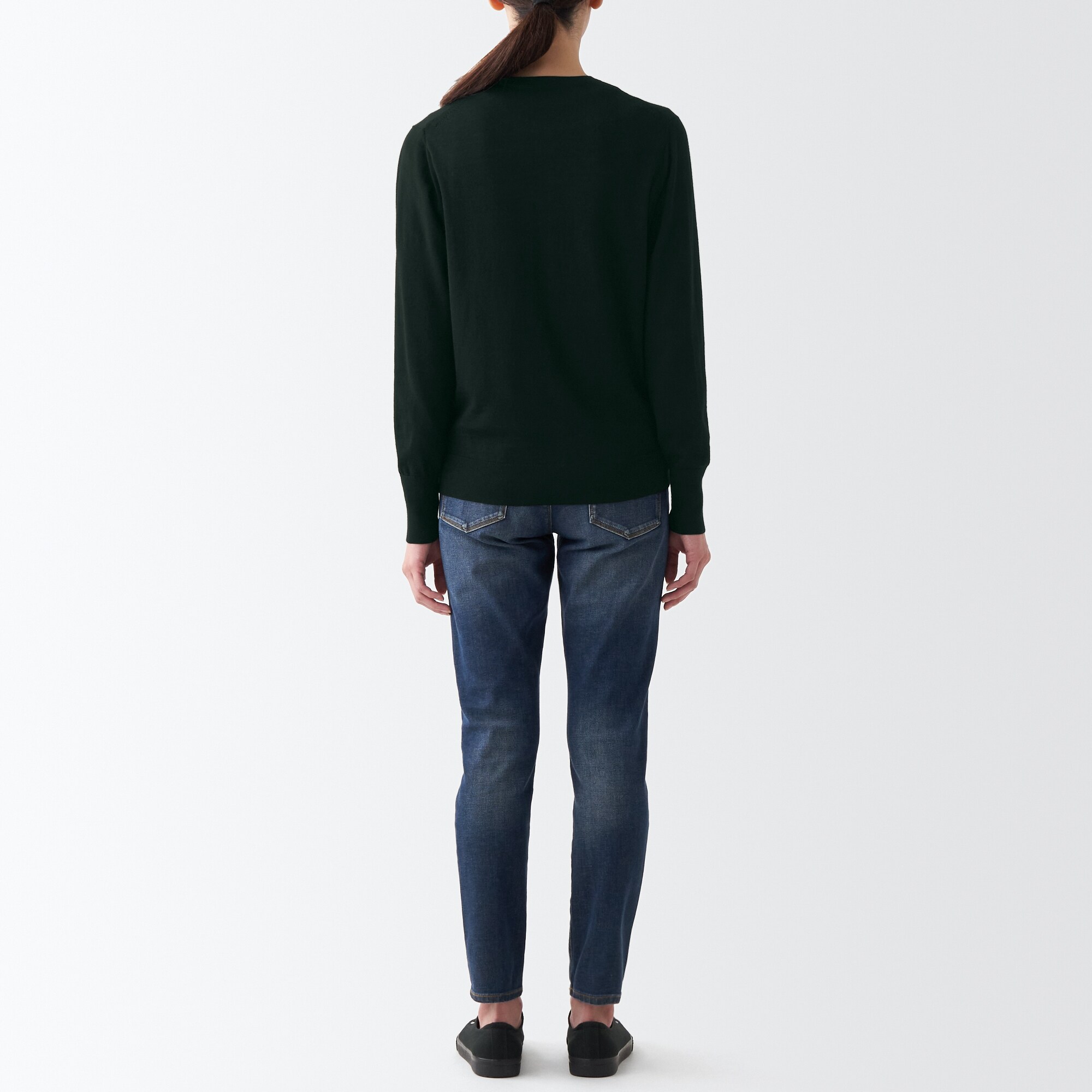 メリノウールクルーネックカーディガン