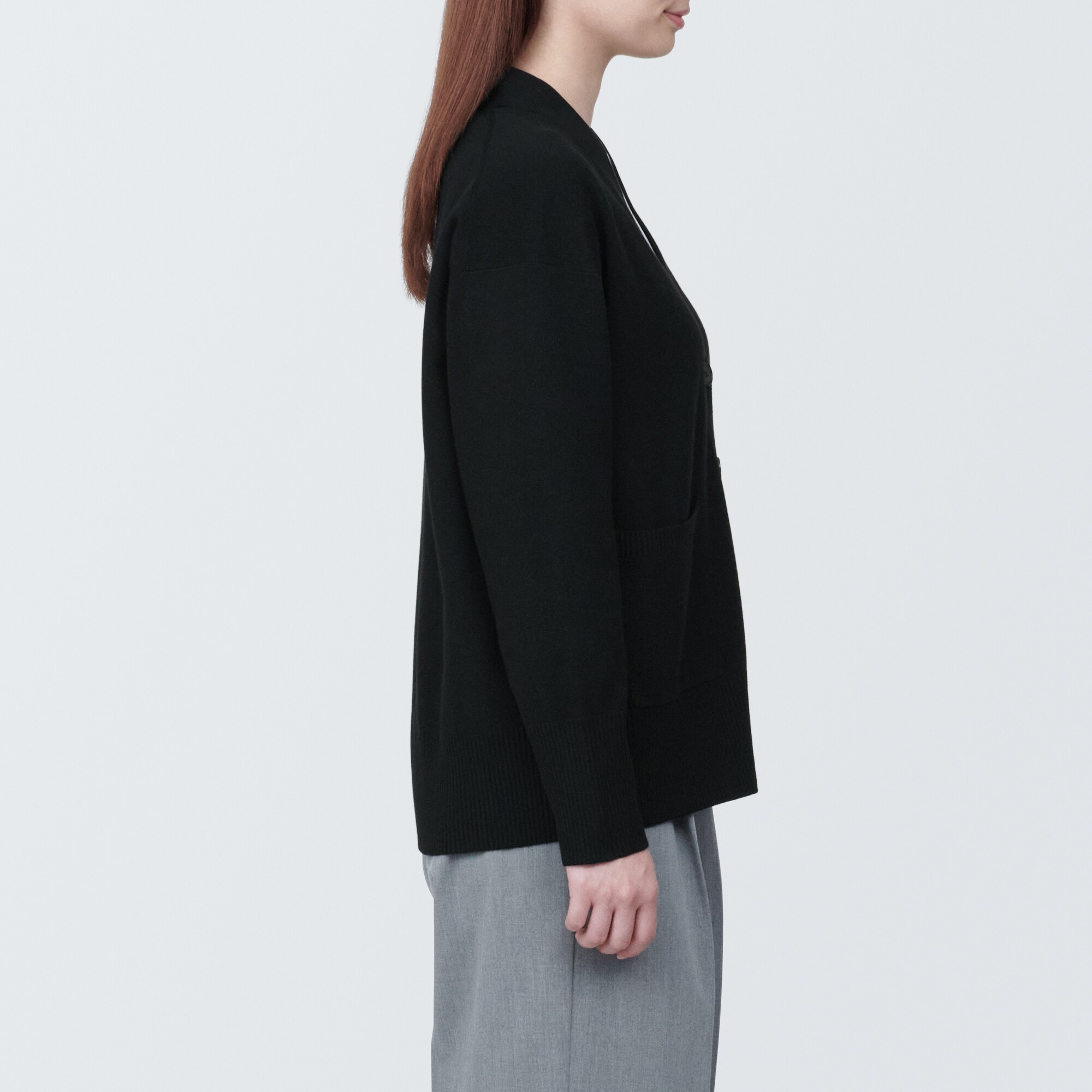 婦人　洗えるミラノリブ編みＶネックカーディガン