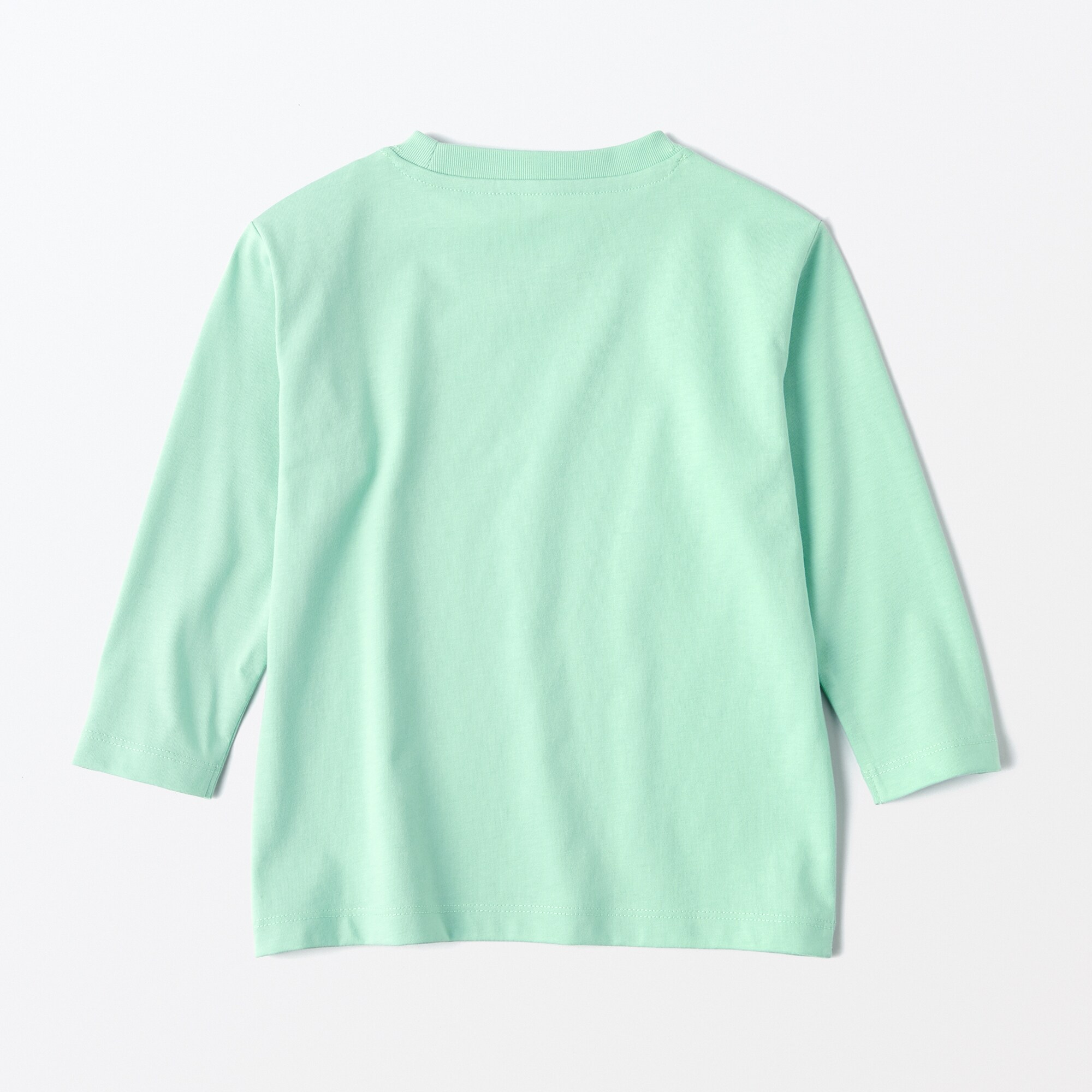 ベビー　あたまするっと　クルーネック長袖Ｔシャツ　無地