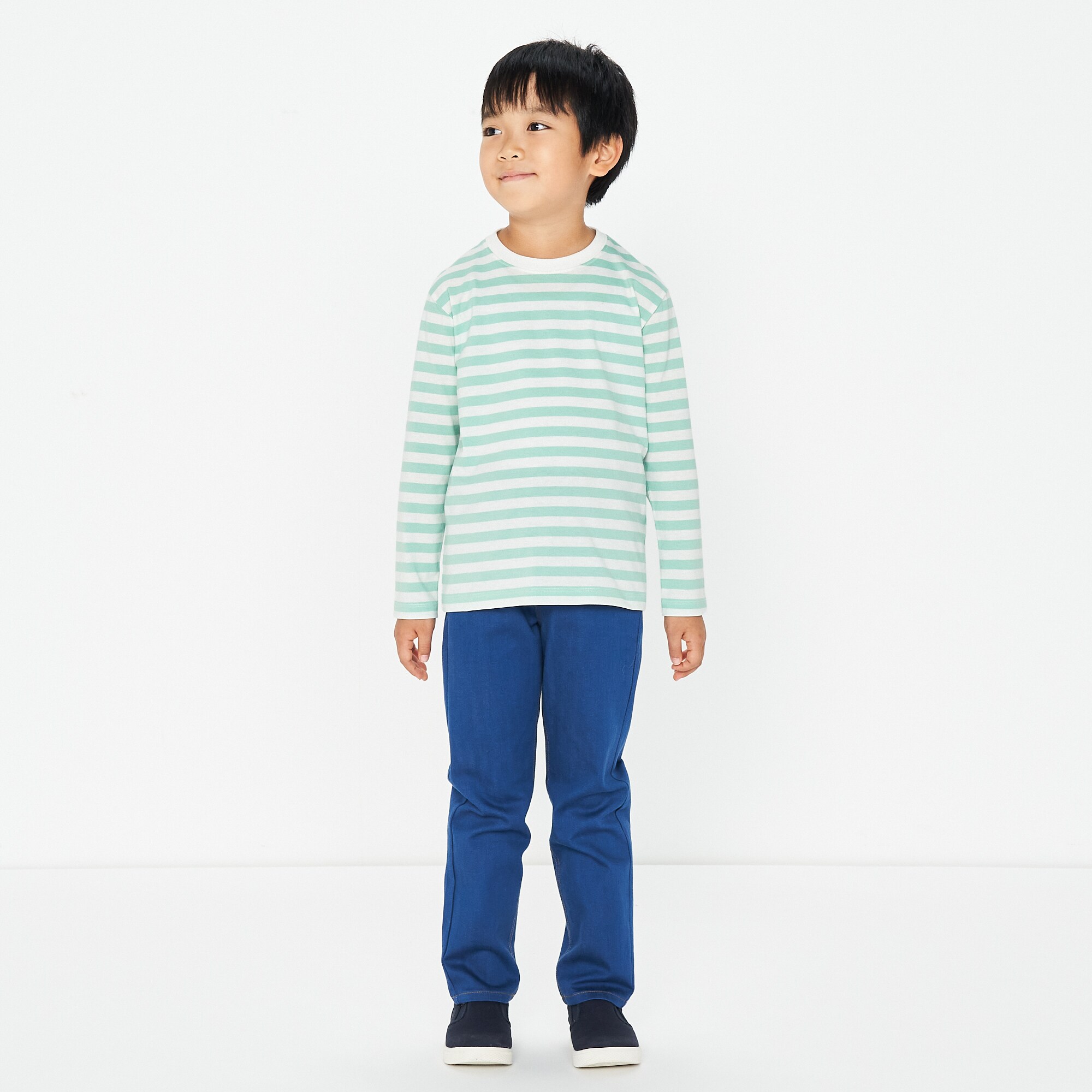 キッズ　クルーネック長袖Ｔシャツ　ボーダー