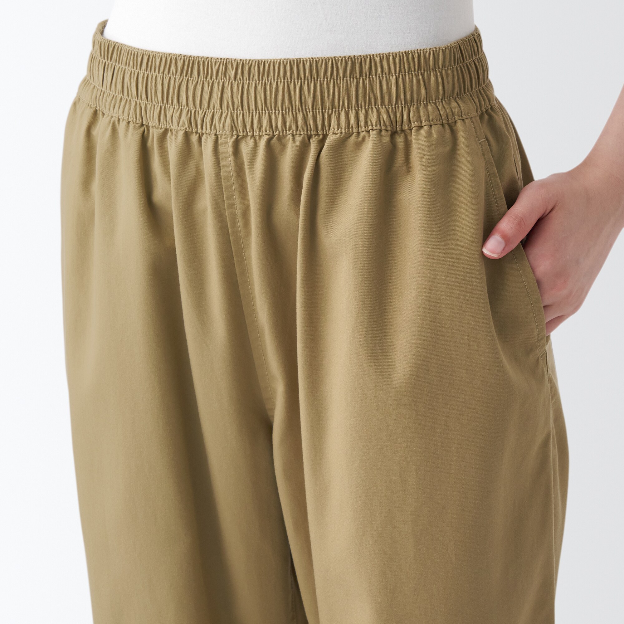 洗いざらしリヨセル混イージーパンツ