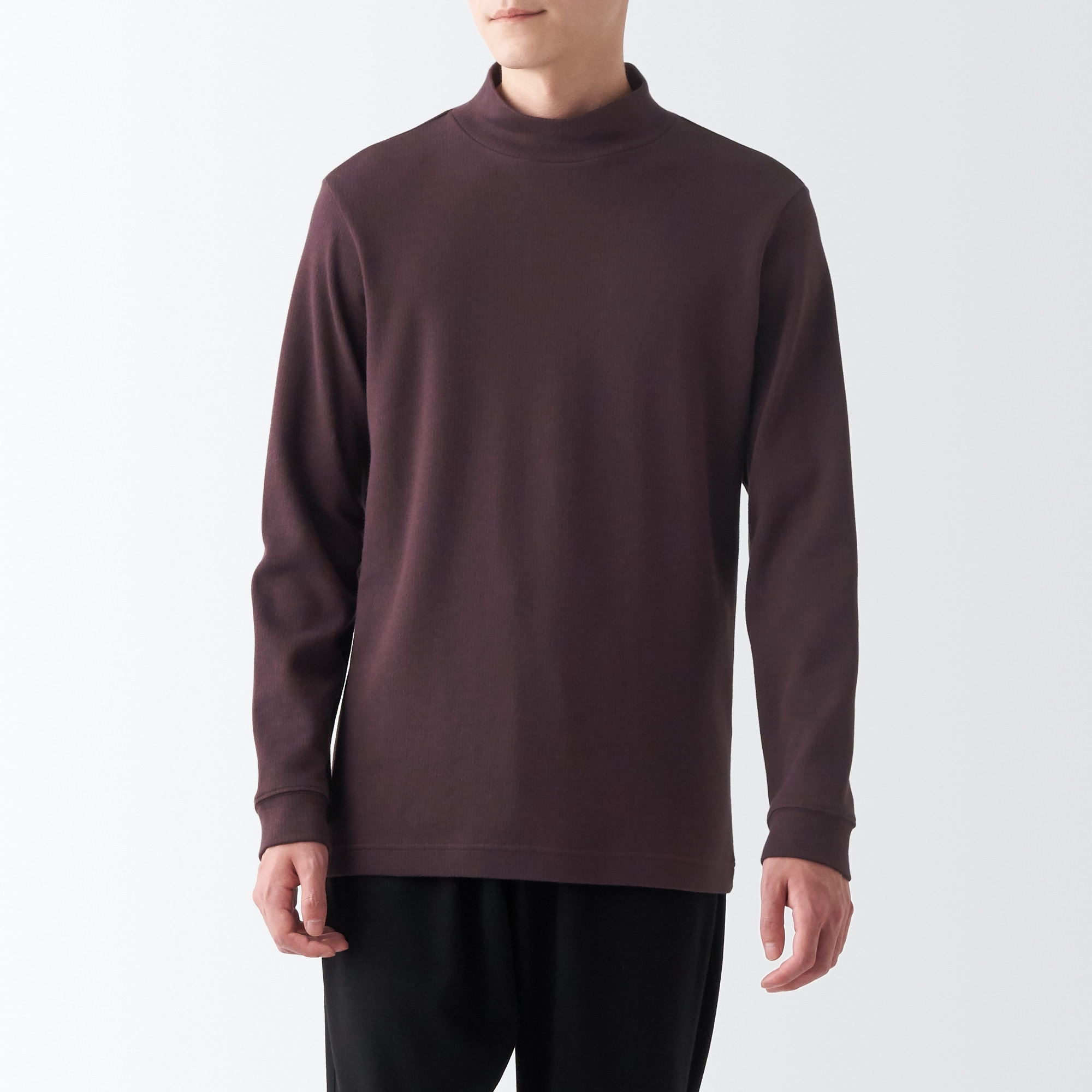 あったか綿　ウール　ハイネック長袖Ｔシャツ