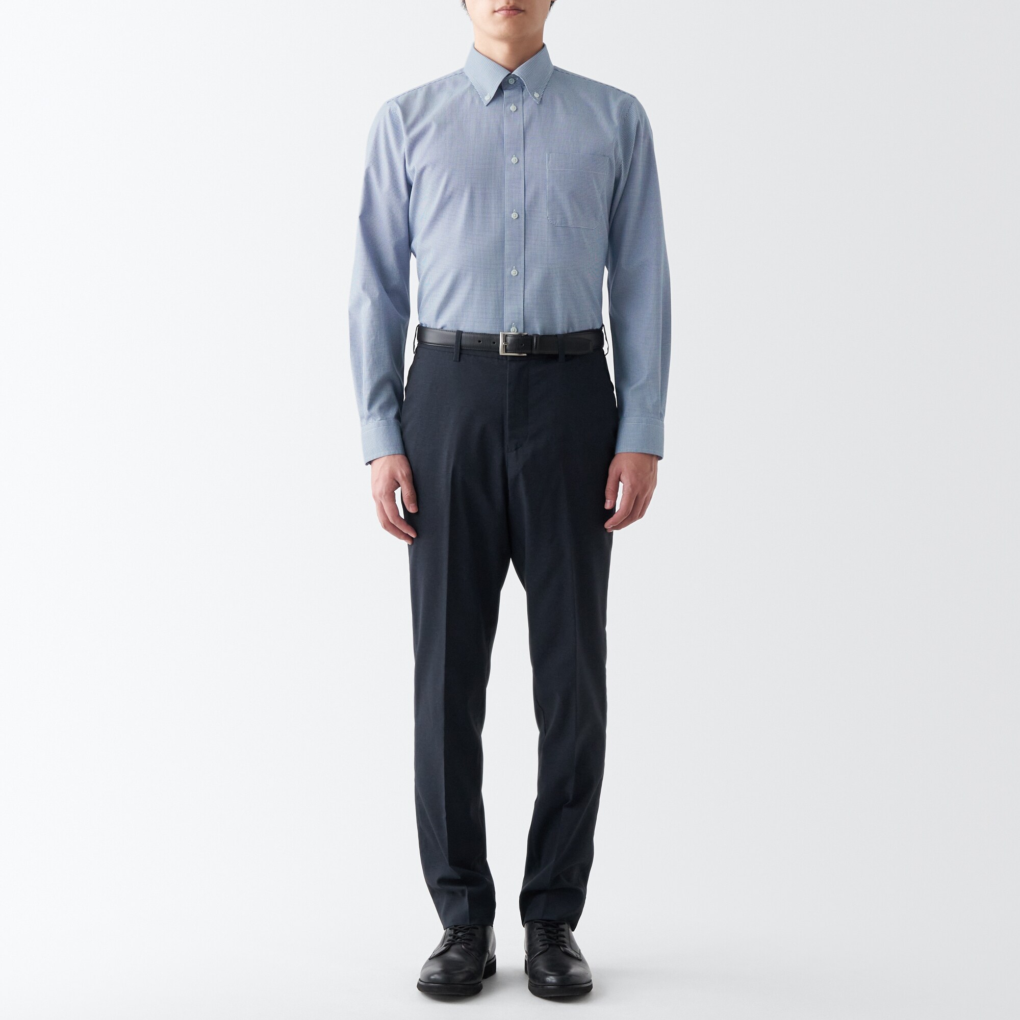 ノンアイロンビジネスボタンダウン長袖シャツ