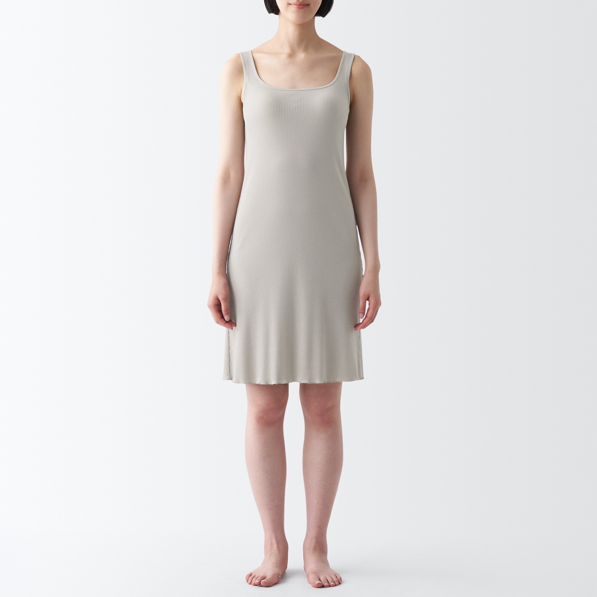なめらかリブブラタンクトップワンピース