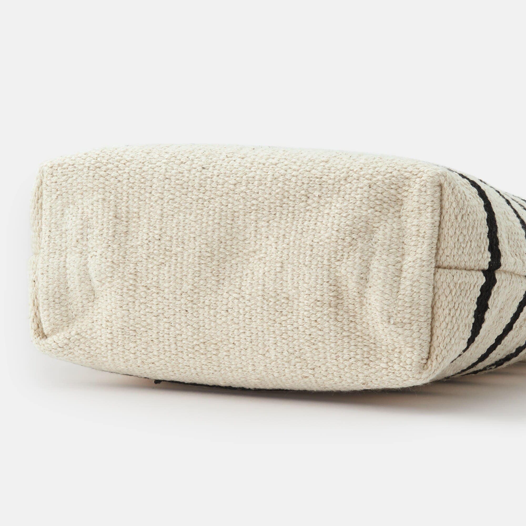 インドの手織り　ミニトートバッグ（ボーダー）