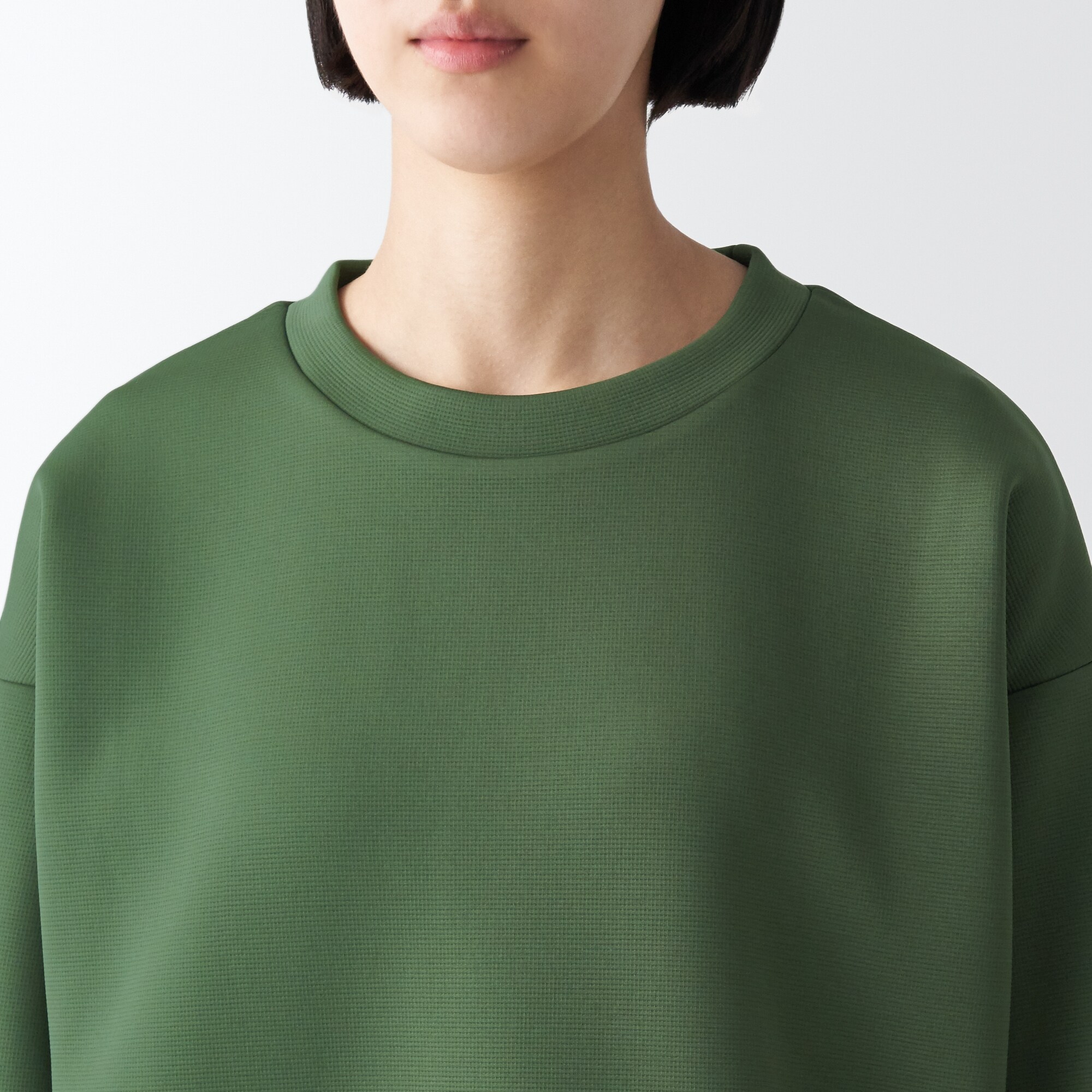 二重編みスウェットプルオーバー