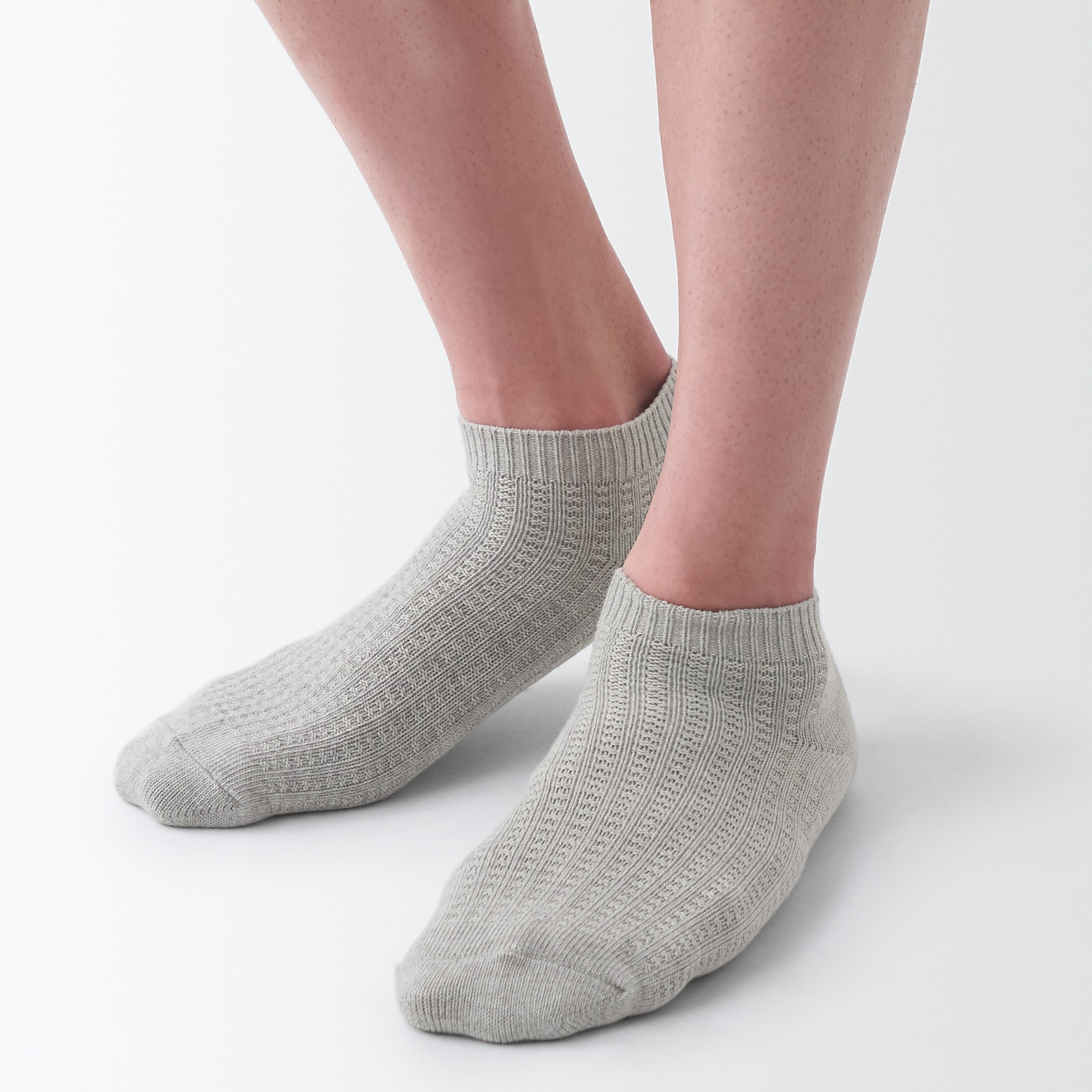 足なり直角　ワッフル編みスニーカーイン（紳士）