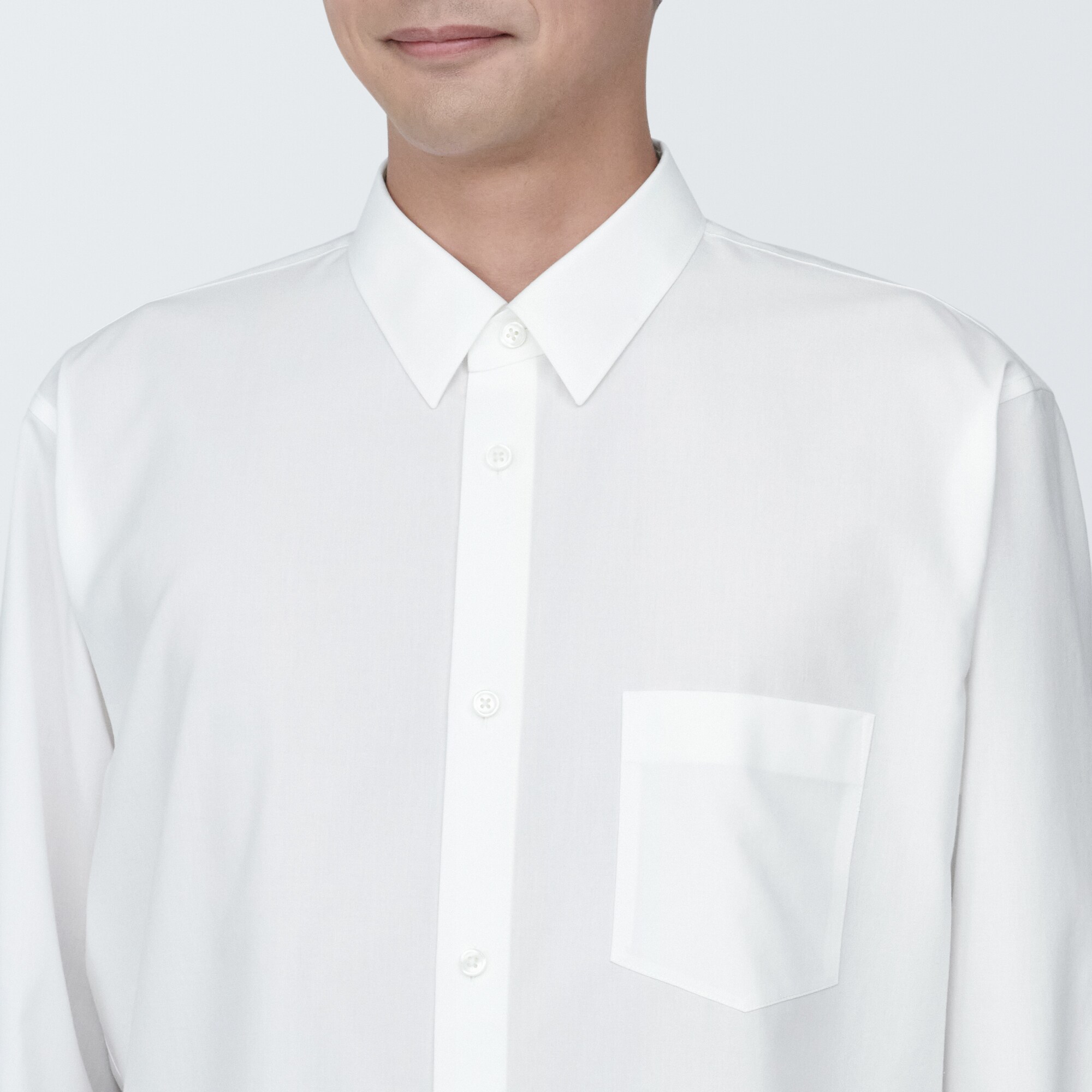 紳士　ノンアイロンリラックスフィット長袖シャツ