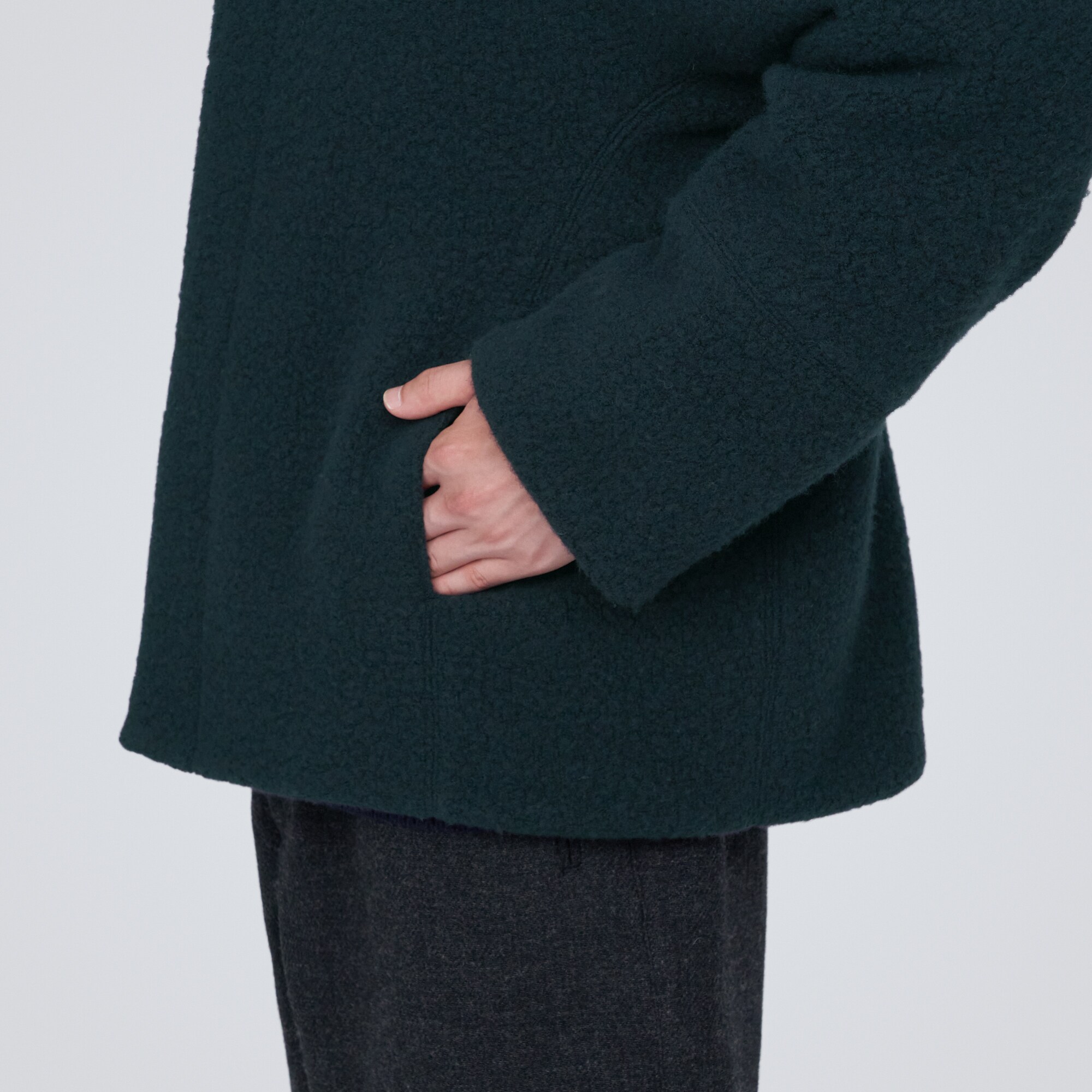 再生ウール混ボアコート（紳士）
