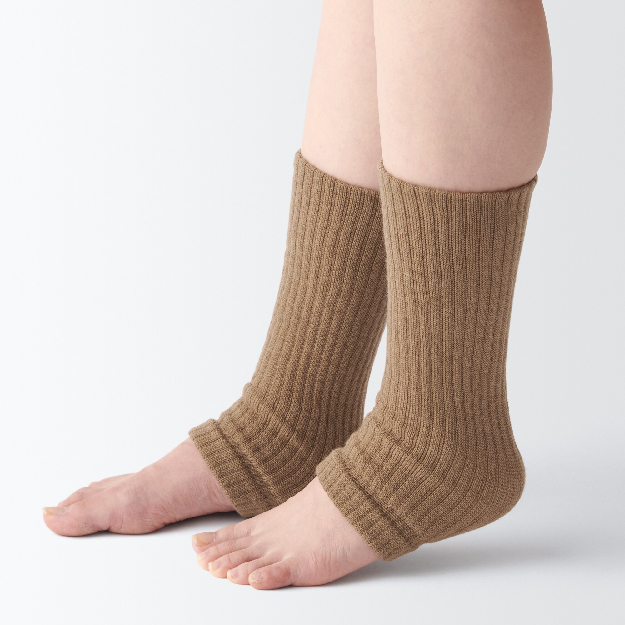 ウール混　二重編み　組み合わせられる　レッグウォーマー（数量限定）