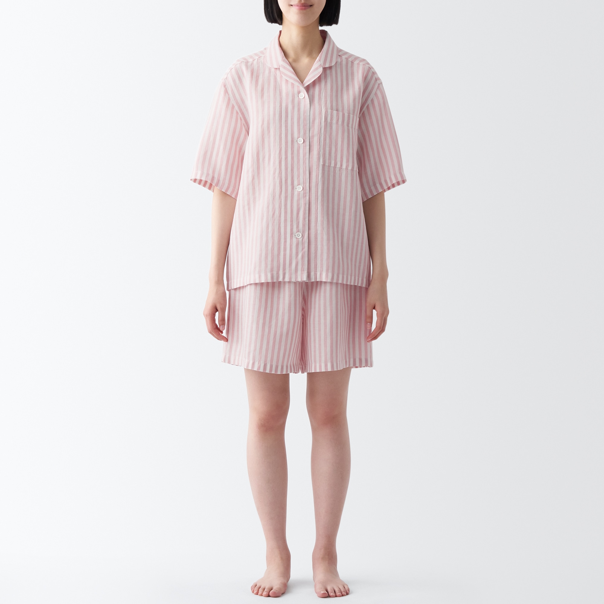 天然由来の接触冷感　リヨセル麻半袖パジャマ