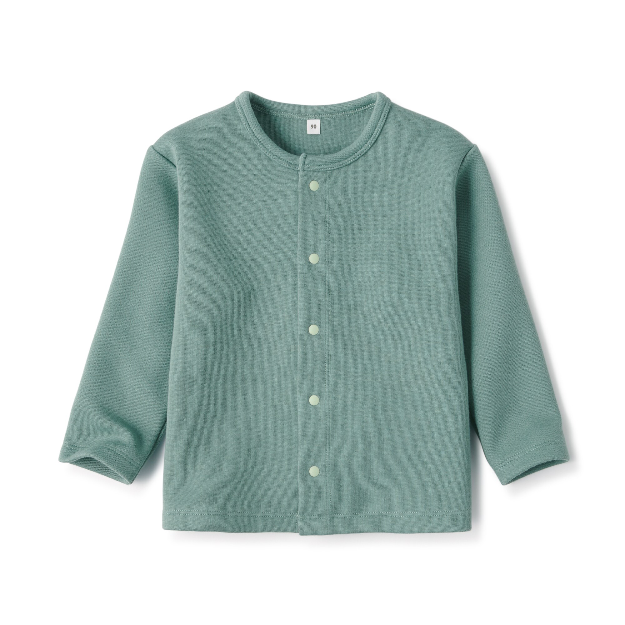 ベビー　二重編みスウェットスナップカーディガン