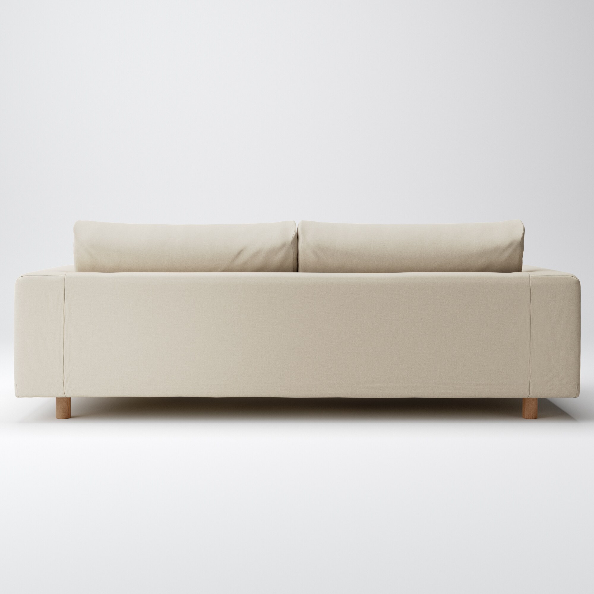 【カバー】綿シェニールソファ本体・３シーター・フェザーポケットコイル用カバー／ライトグレー