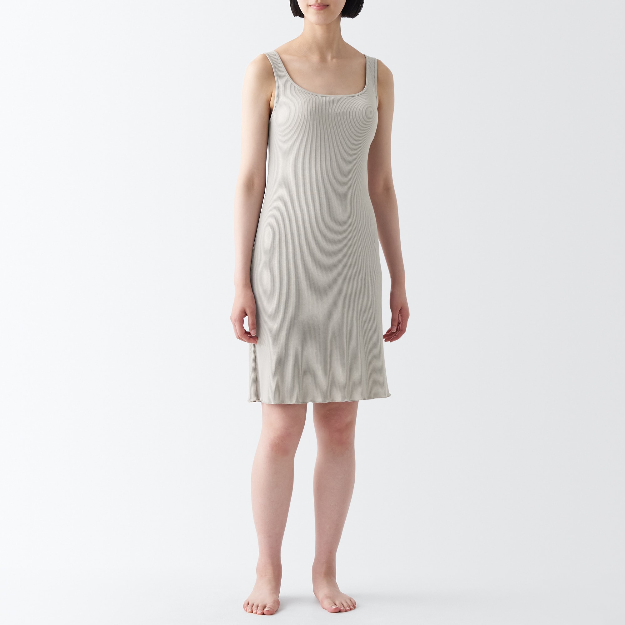 なめらかリブブラタンクトップワンピース