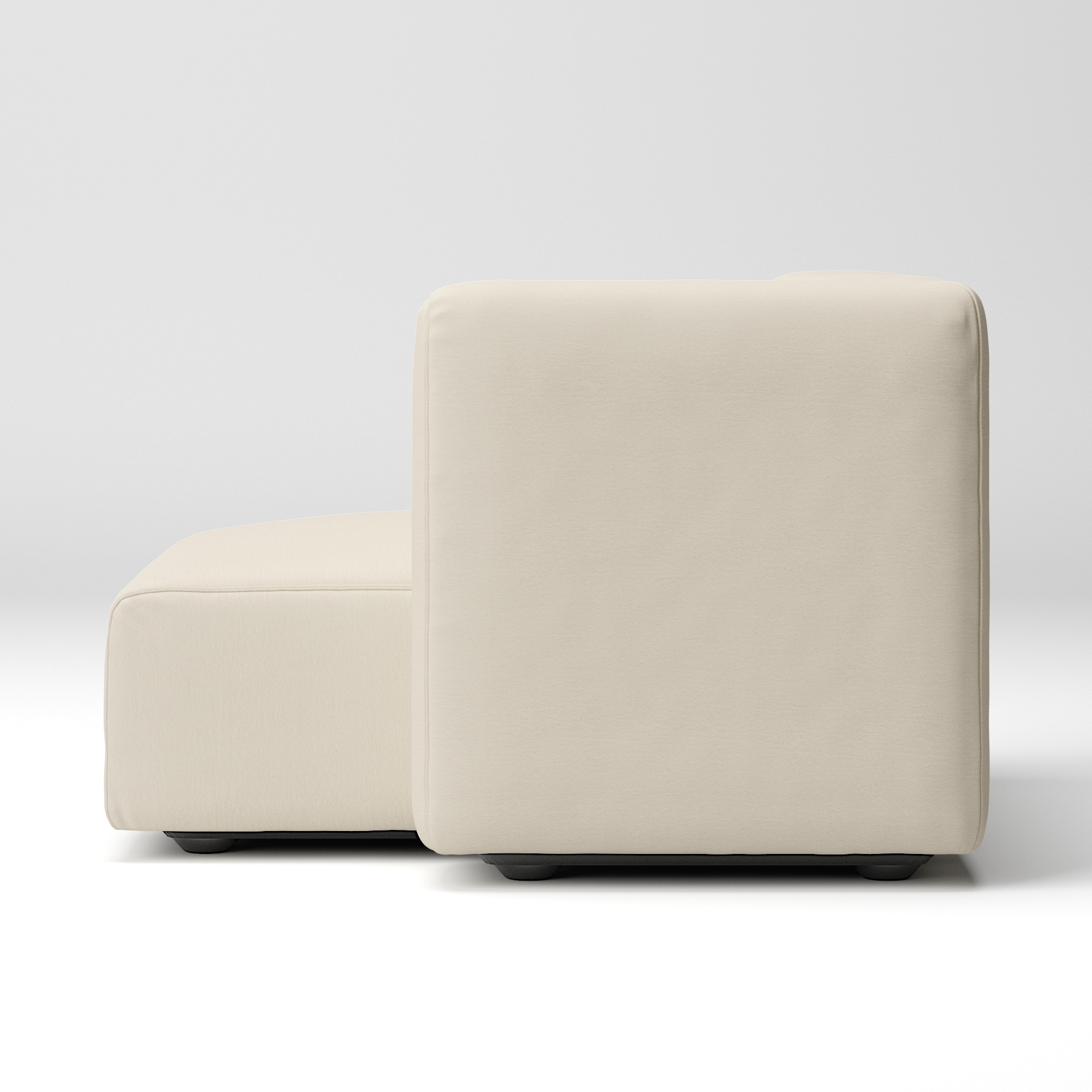 【カバー】洗いざらしの綿帆布ユニットソファ・ハーフアーム・大（左）用カバー／生成