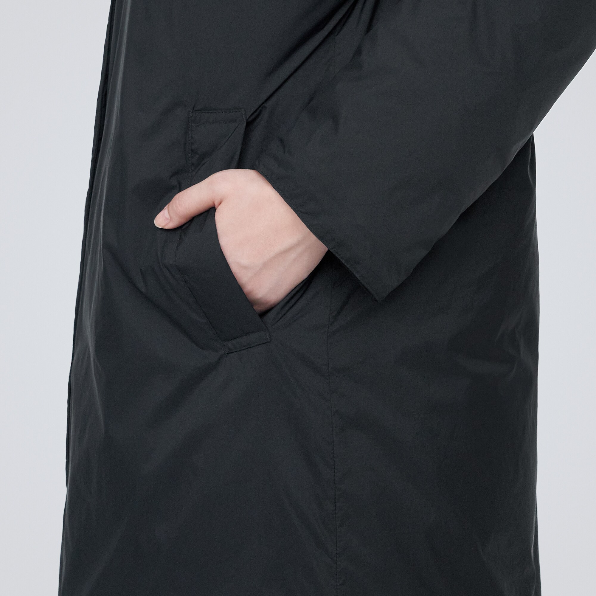 軽量ダウンステンカラーコート（帯電防止裏地）