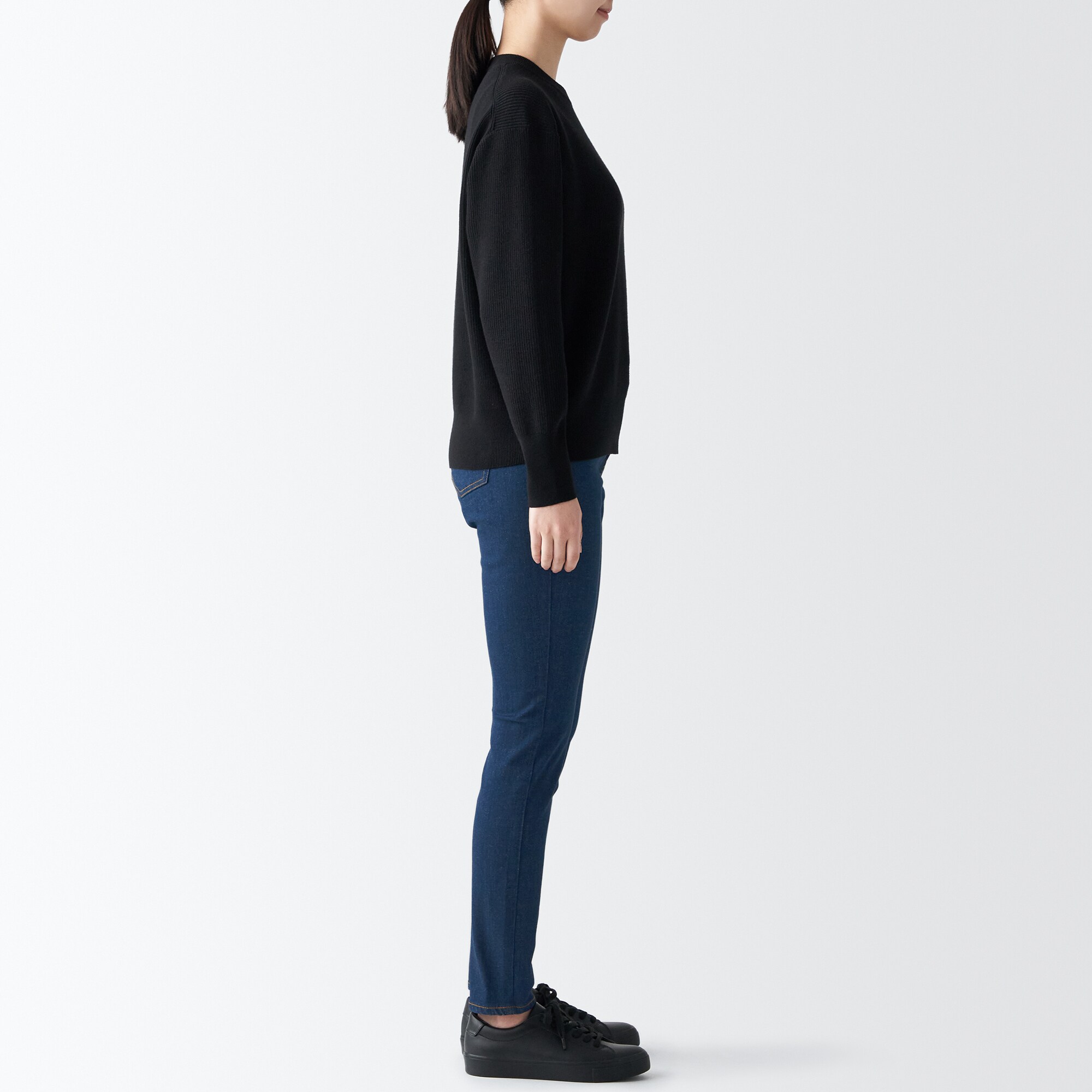 【スキニー】スーパーストレッチデニムスキニーパンツ（股下７０ｃｍ）ブルー