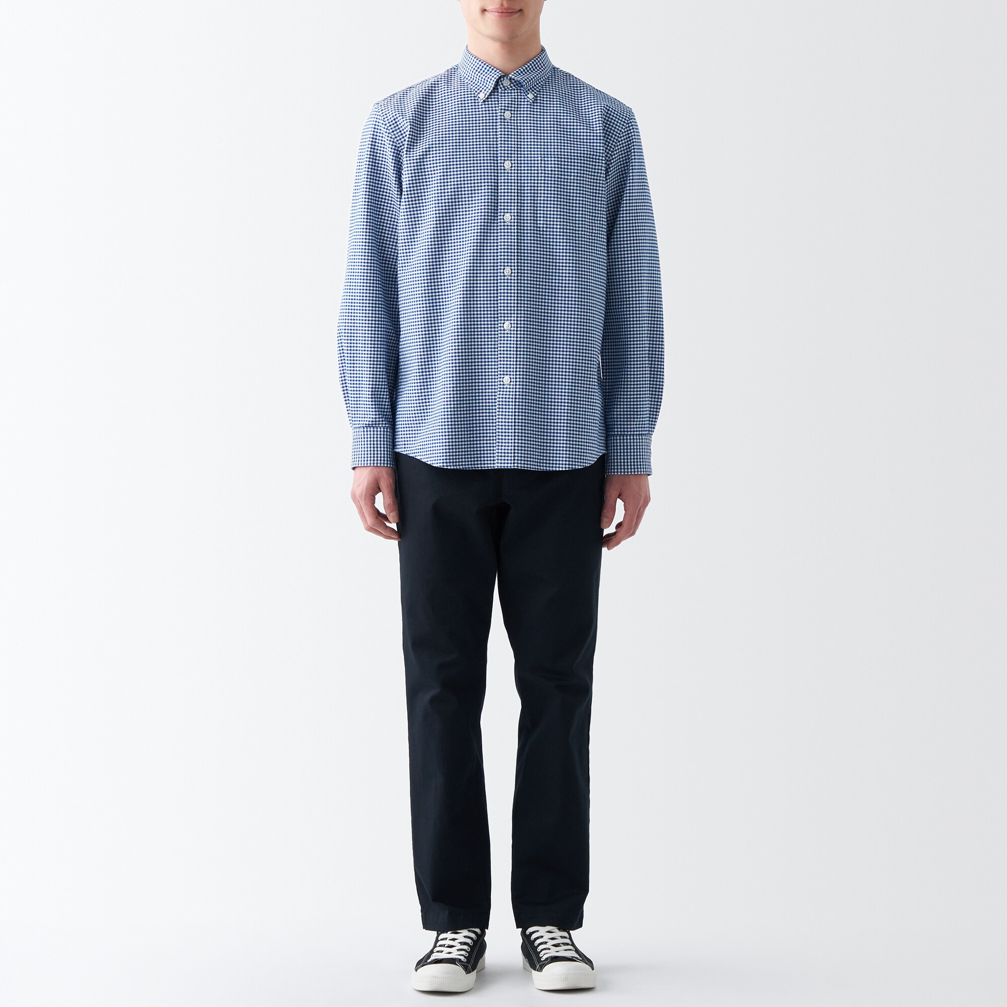 洗いざらしオックスボタンダウン長袖シャツ