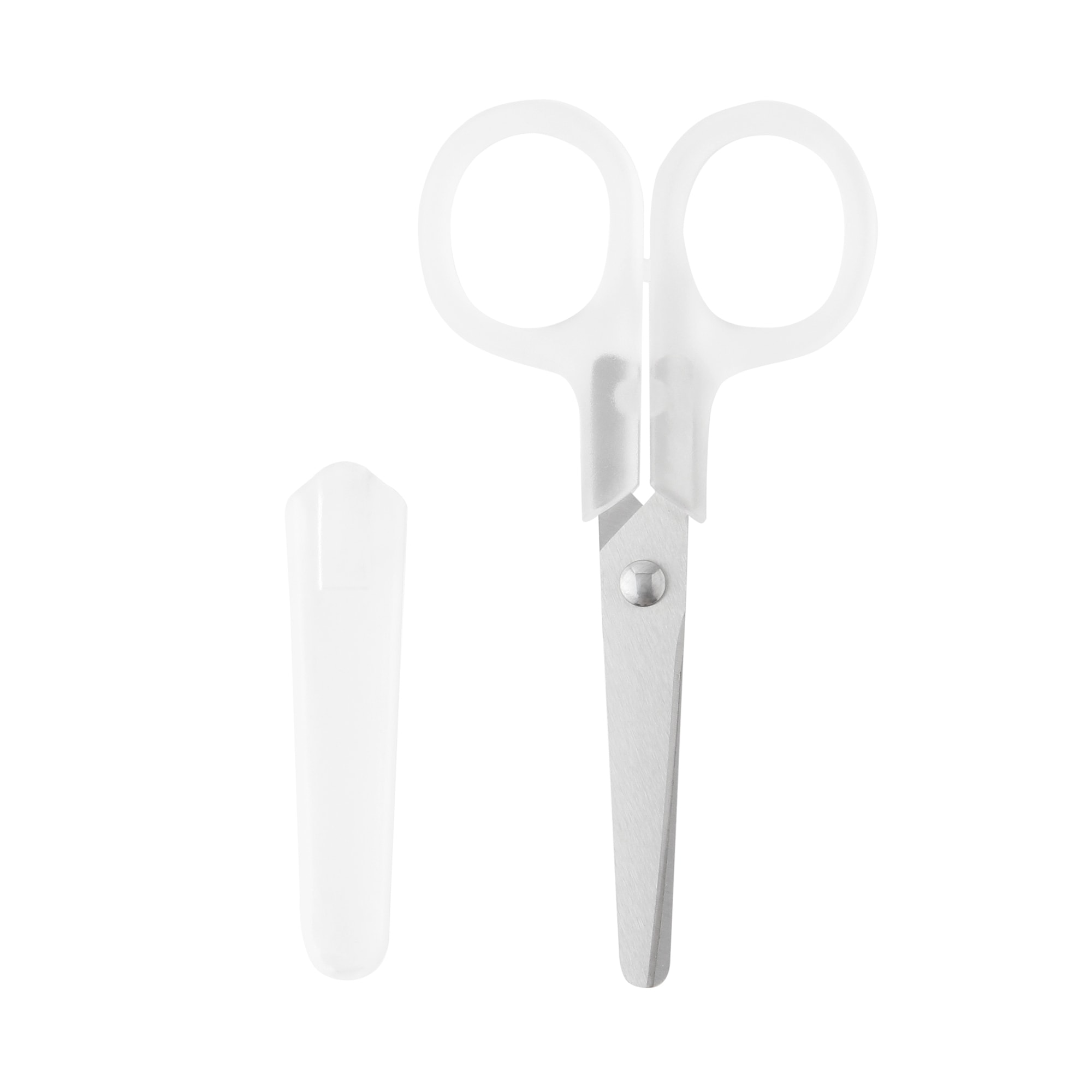 ステンレス左利き用はさみ　クリア・全長約１０．５ｃｍ