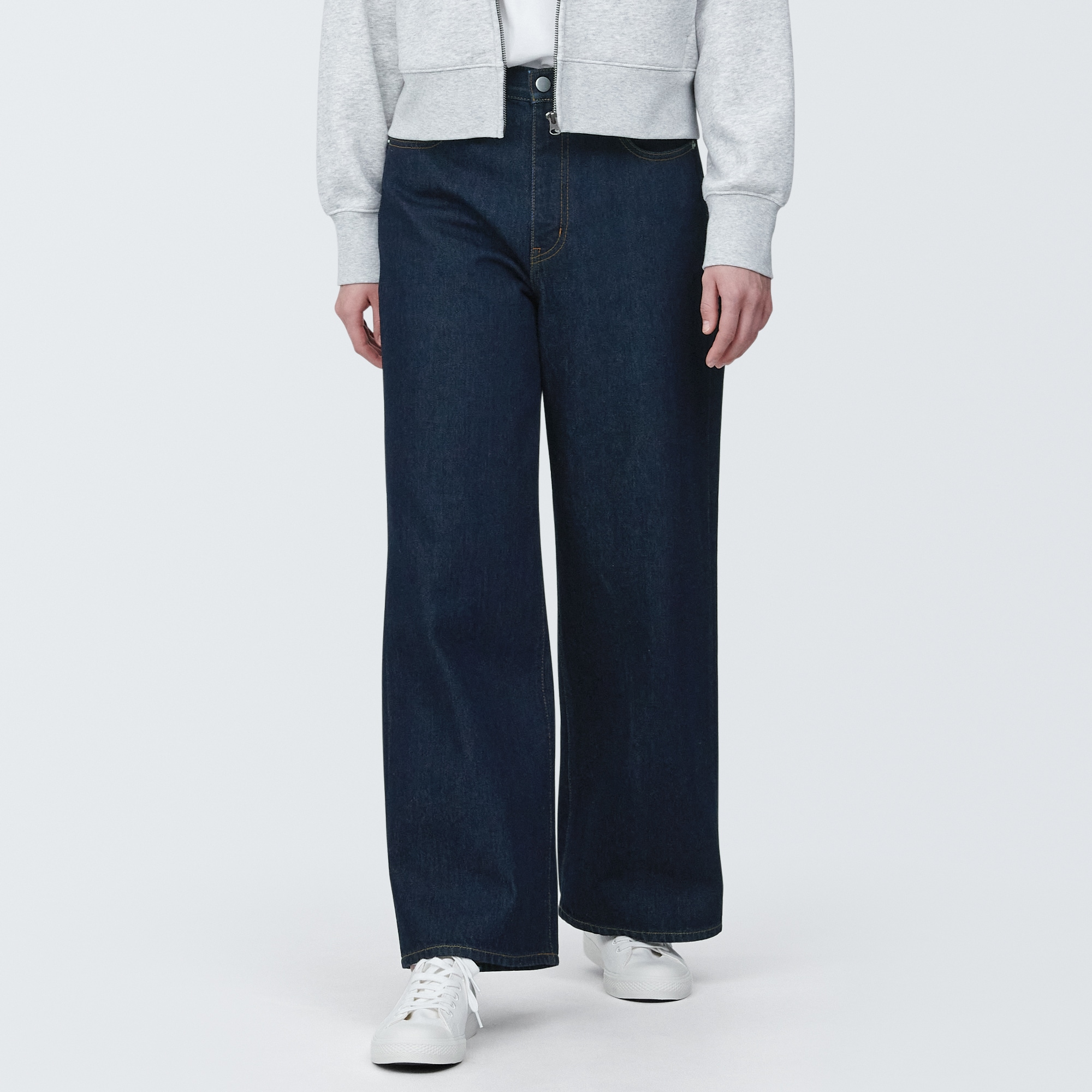 婦人　デニムワイドバギーパンツ（股下７２ｃｍ）