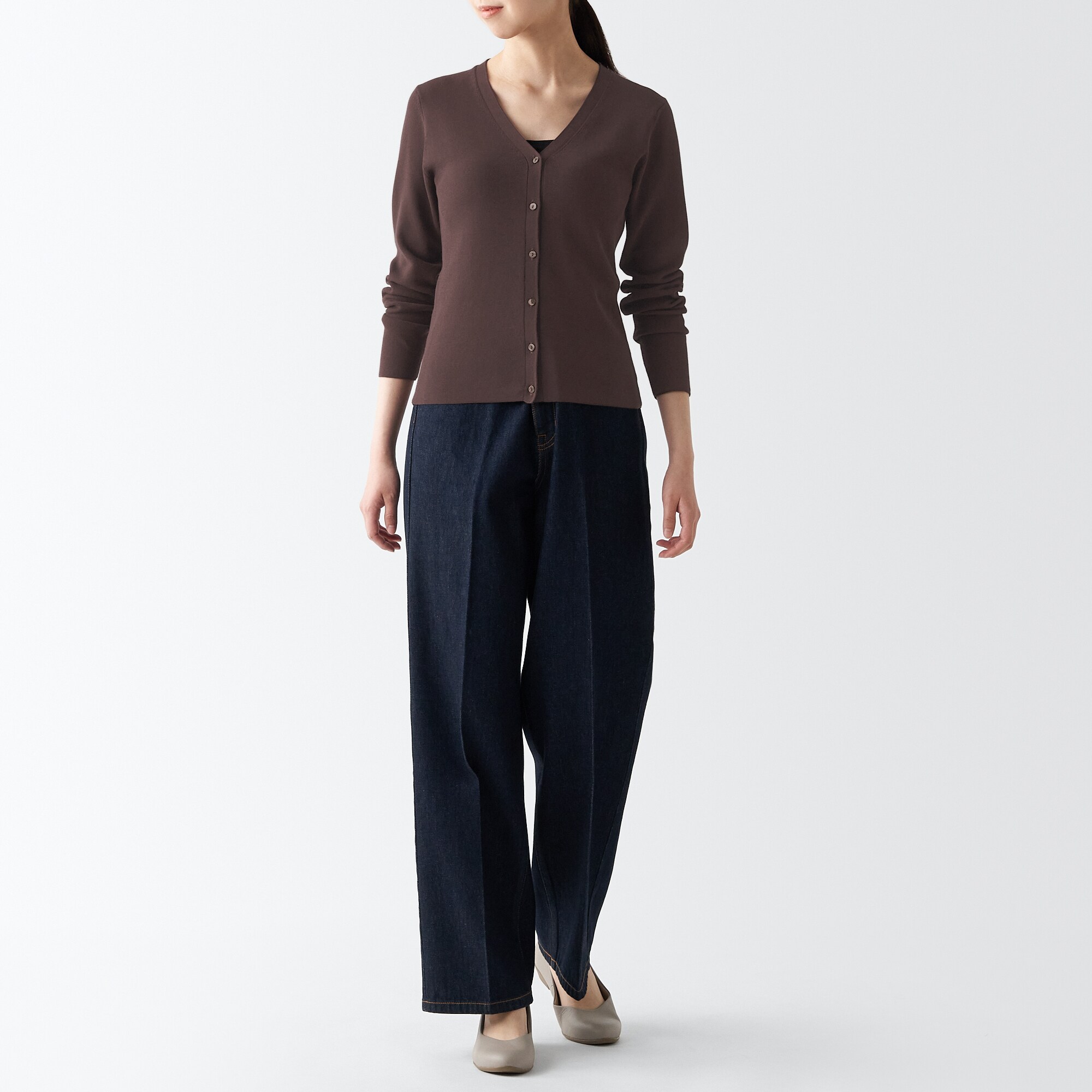 ＵＶカットリブ編みＶネックカーディガン