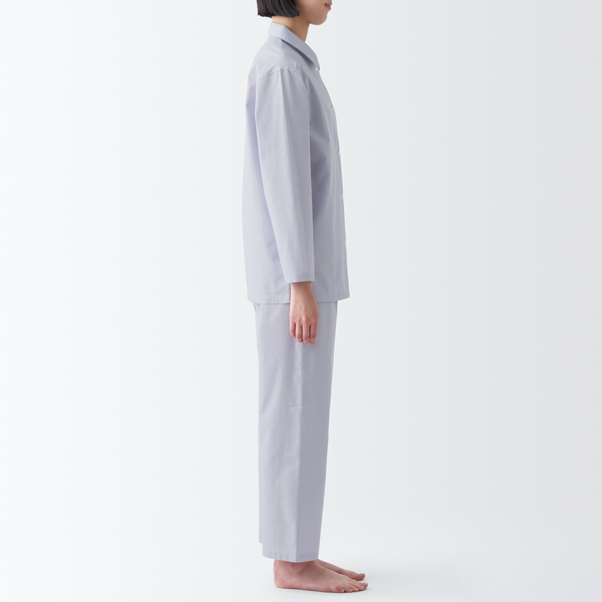 【年中着られる定番】綿ブロード　長袖パジャマ