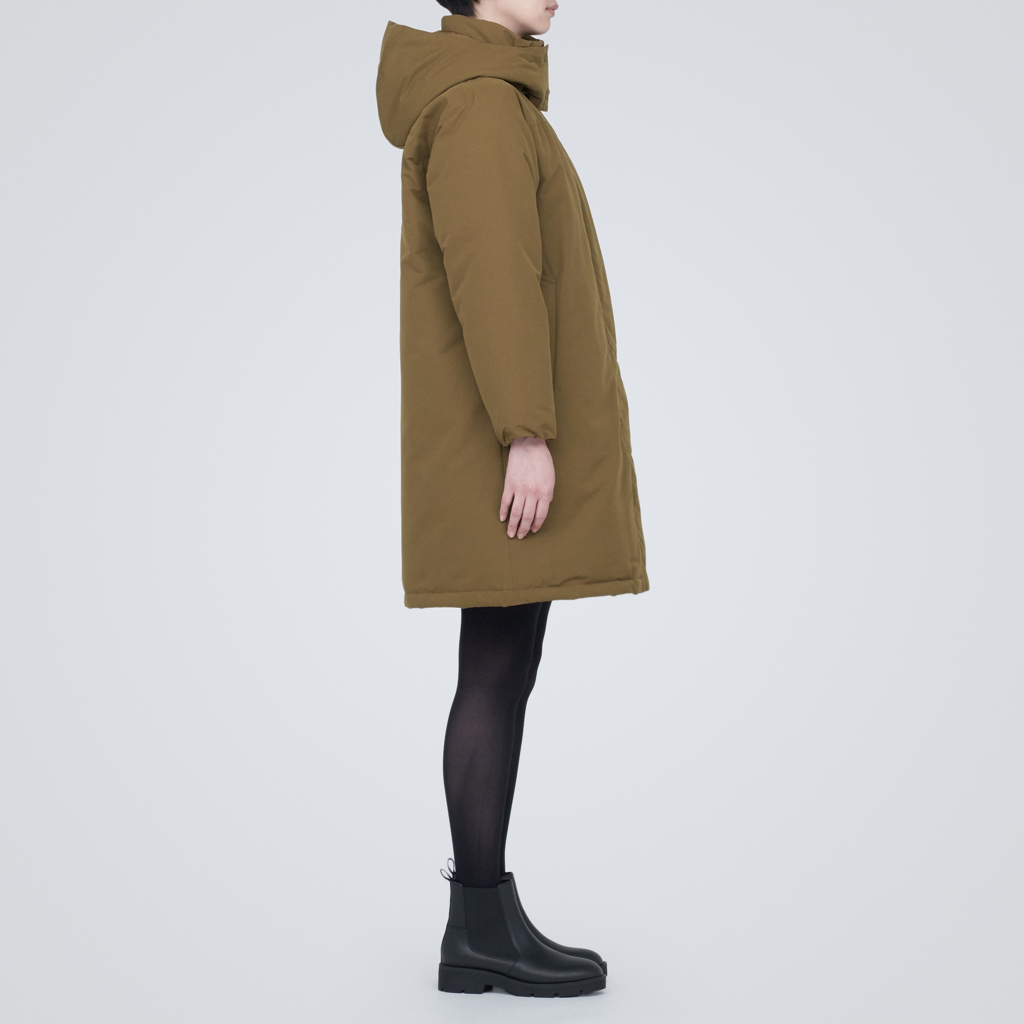 撥水フード付きダウンコート