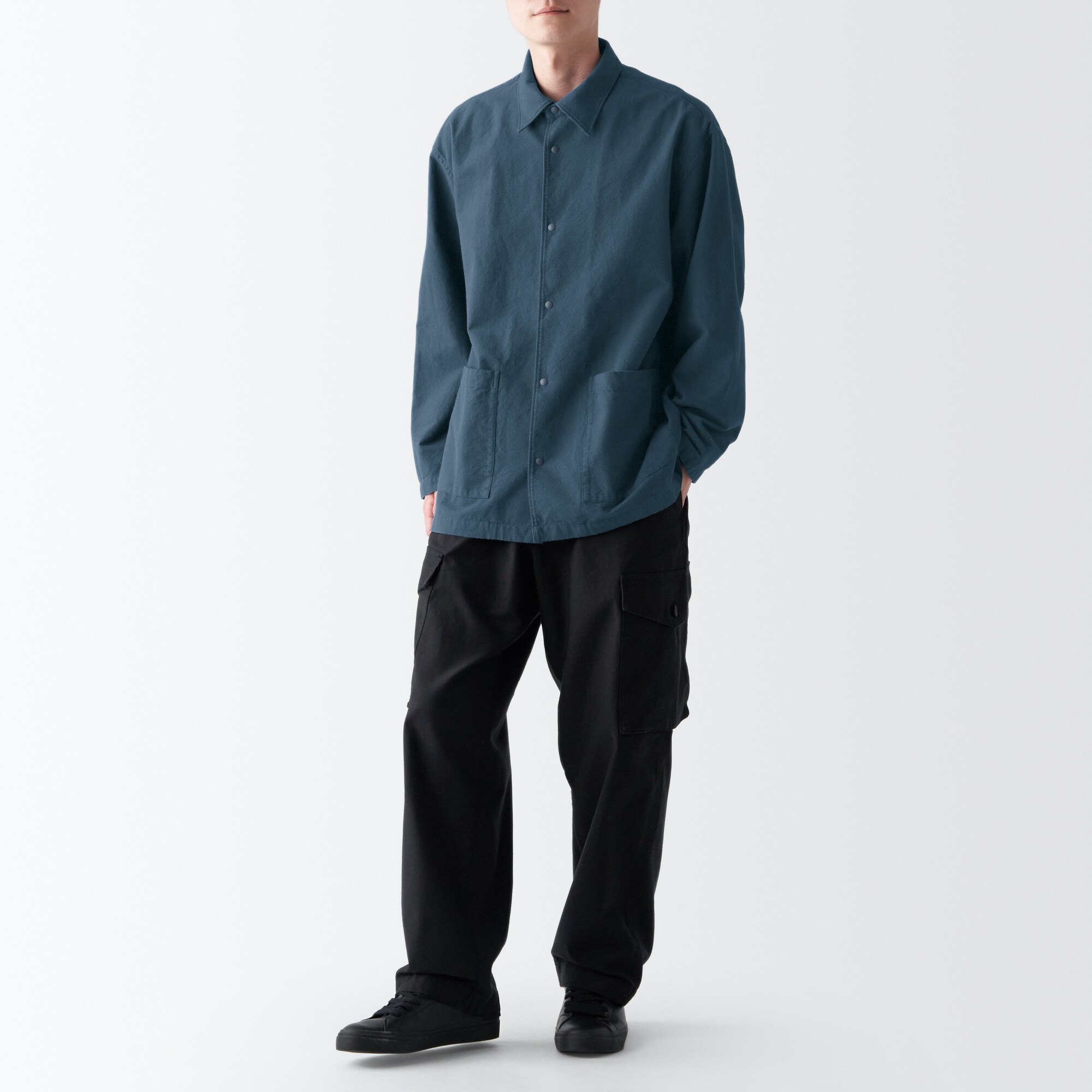 両面起毛フランネルシャツジャケット