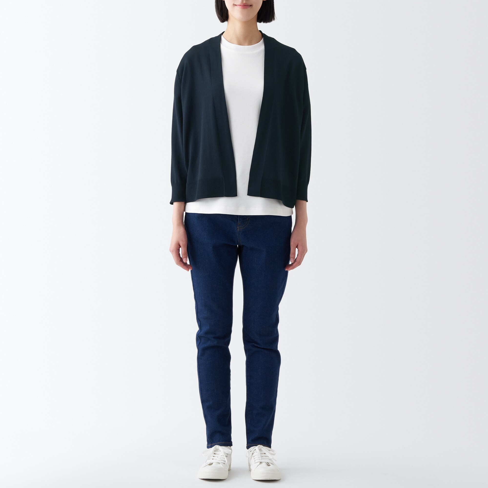 ＵＶカット強撚ショートカーディガン（七分袖）