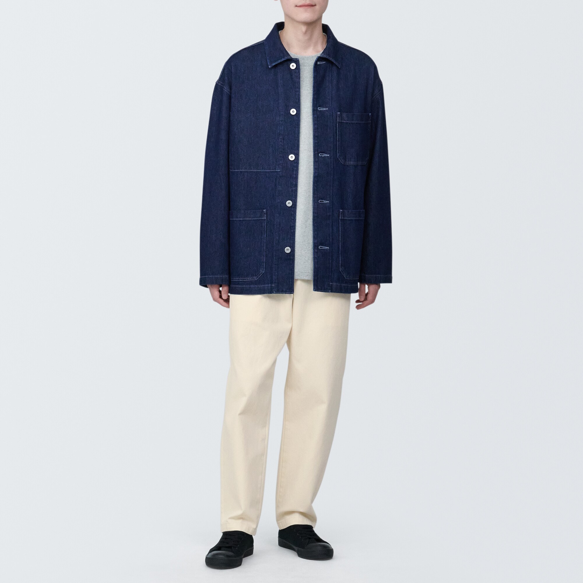 紳士　デニムイージーパンツ　生成