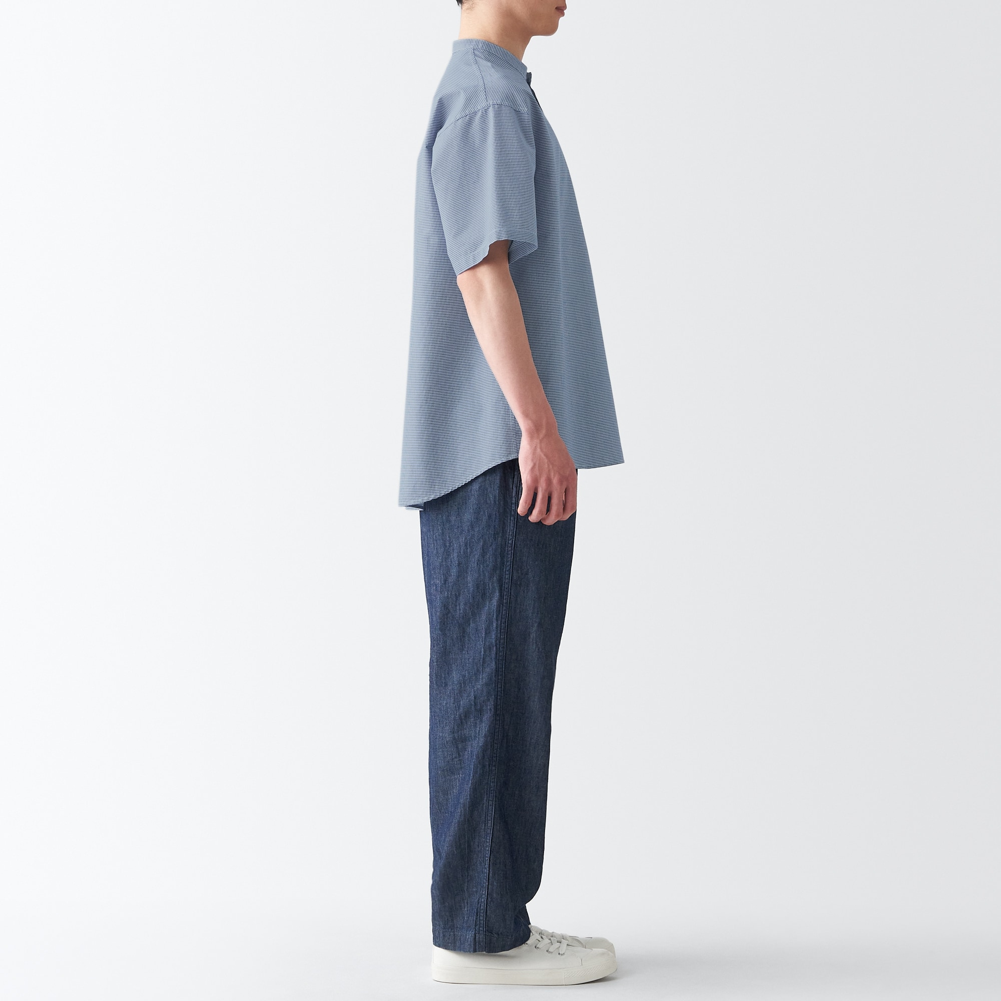 和紙混スタンドカラーシャツ（紳士）