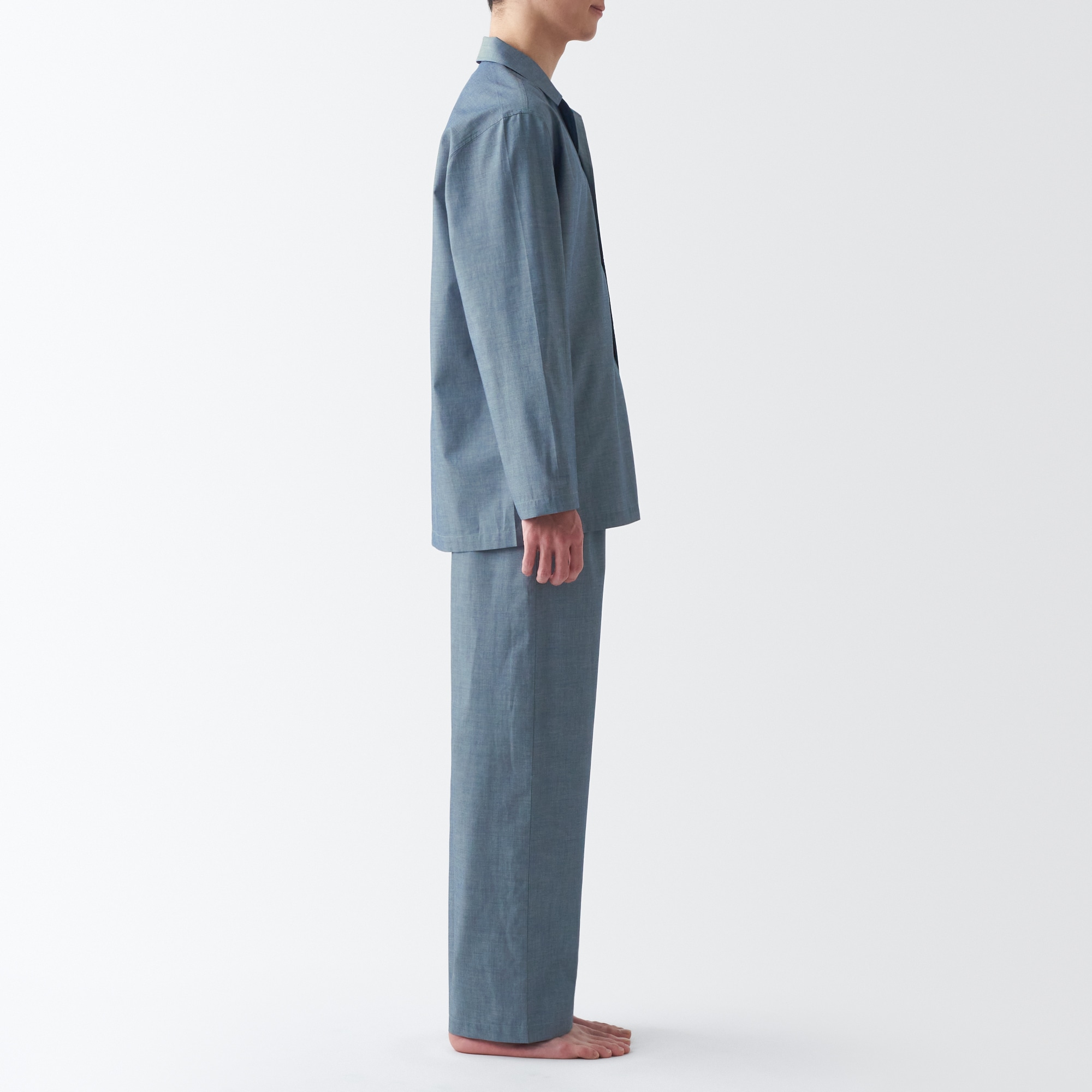 【年中着られる定番】綿ブロード　長袖パジャマ