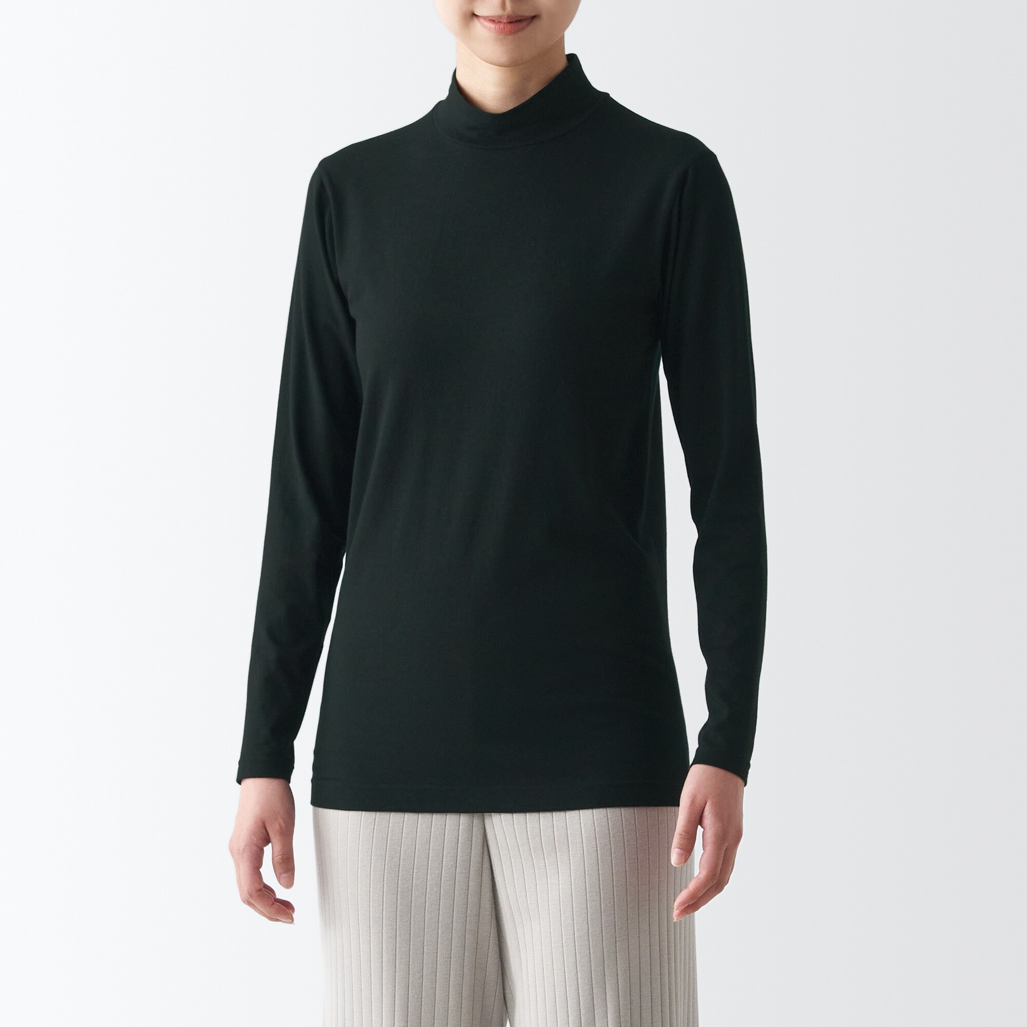 あったか綿　ハイネック長袖Ｔシャツ