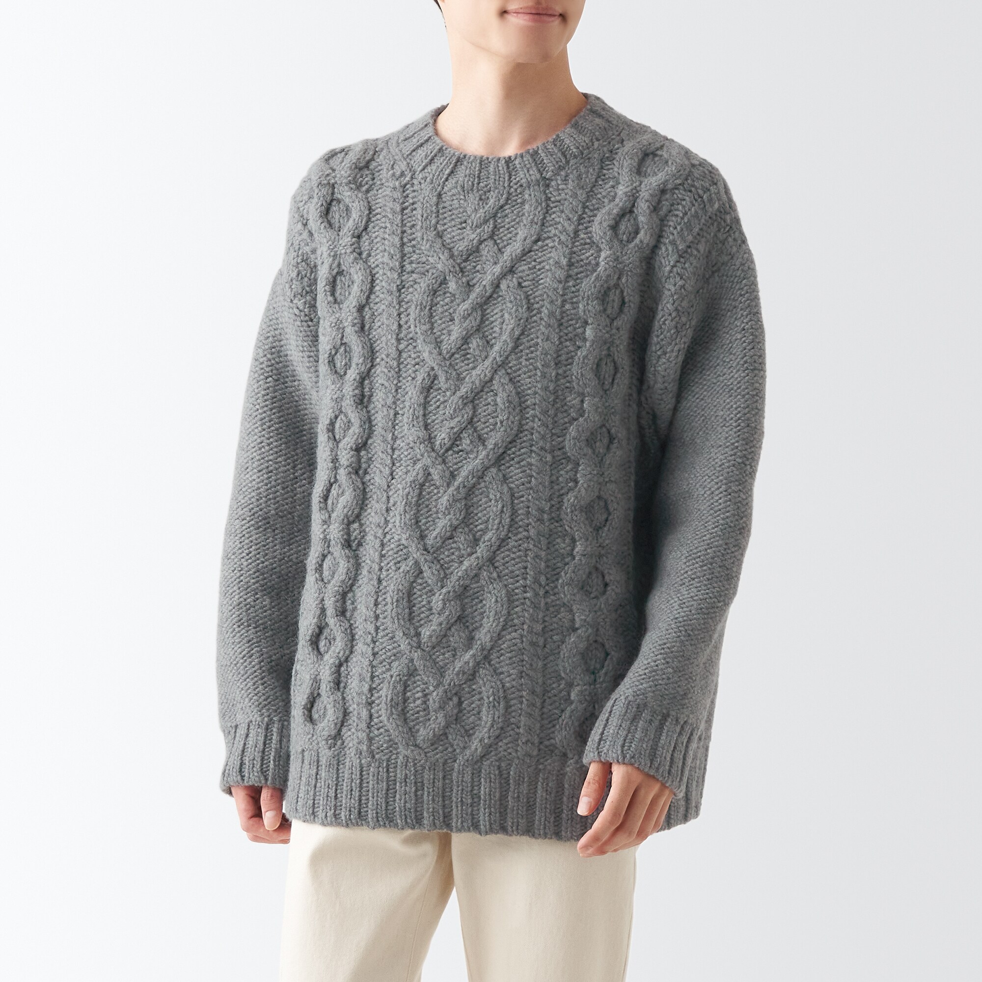 手編みニットアラン柄セーター