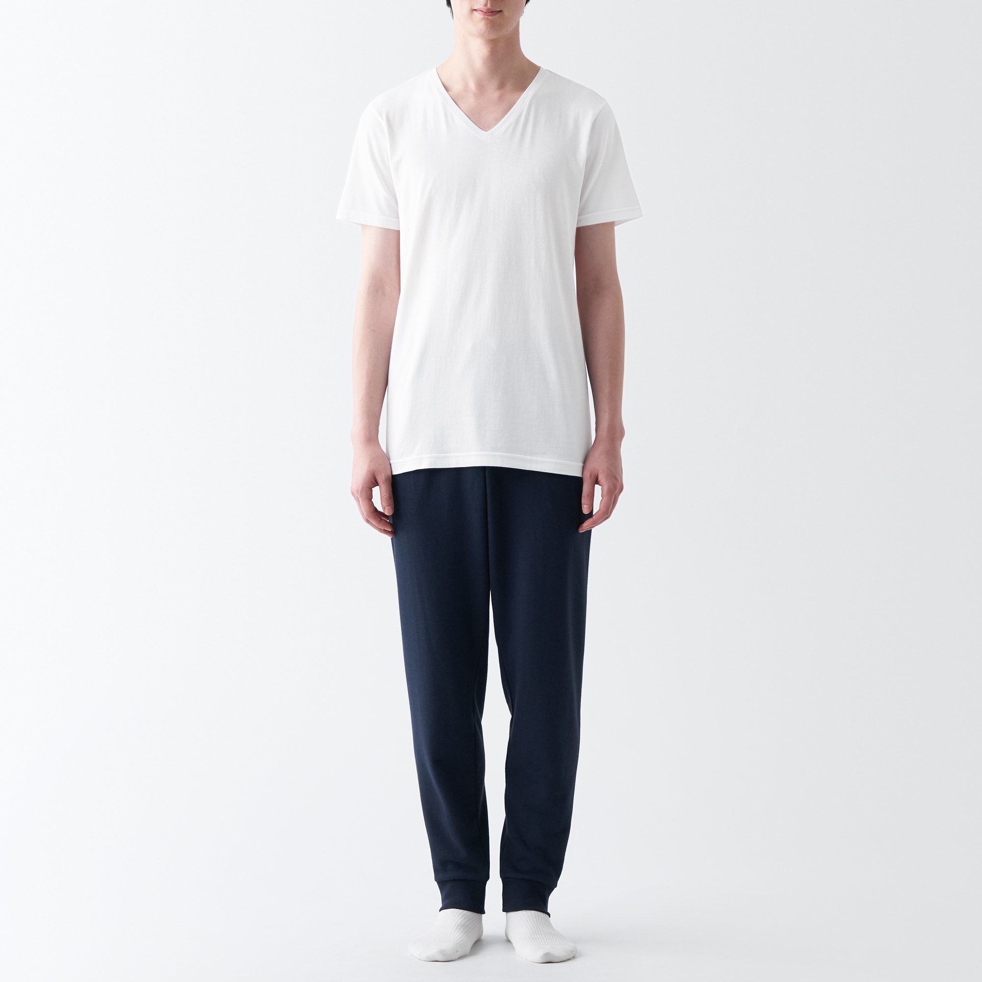 あったか綿　Ｖネック半袖Ｔシャツ