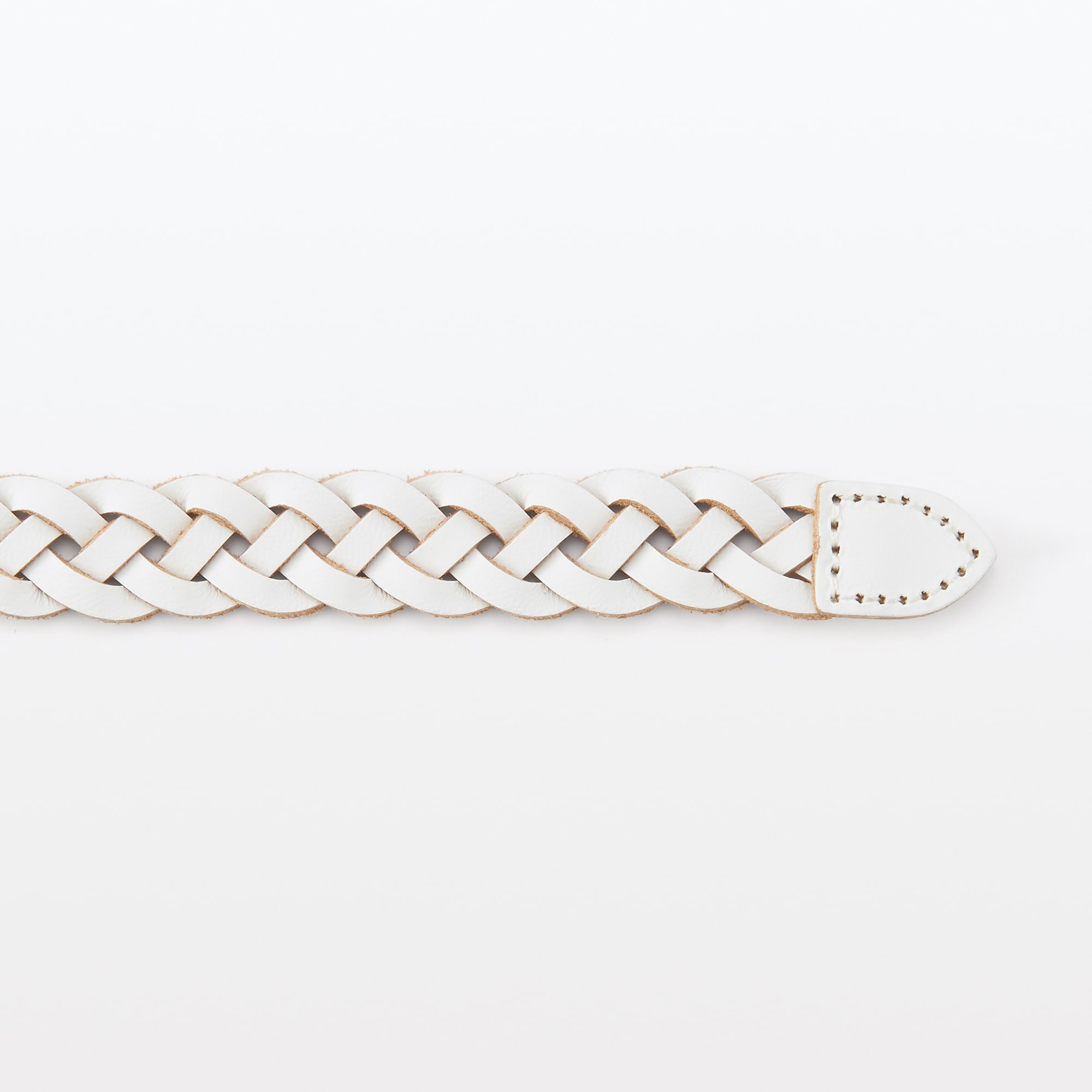 ヌメ革　細帯メッシュベルト