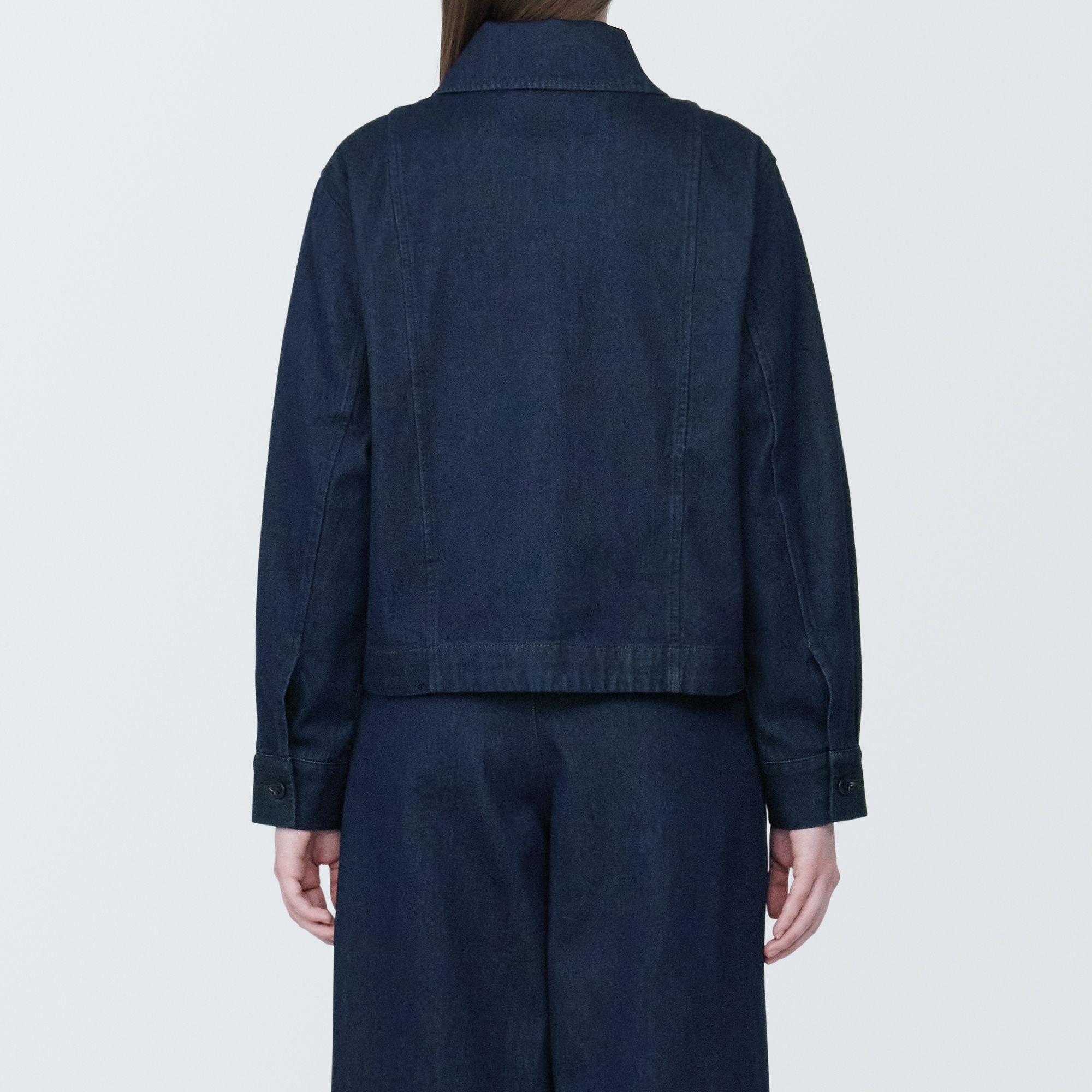 婦人　木の実から作ったカポック混デニムシャツジャケット