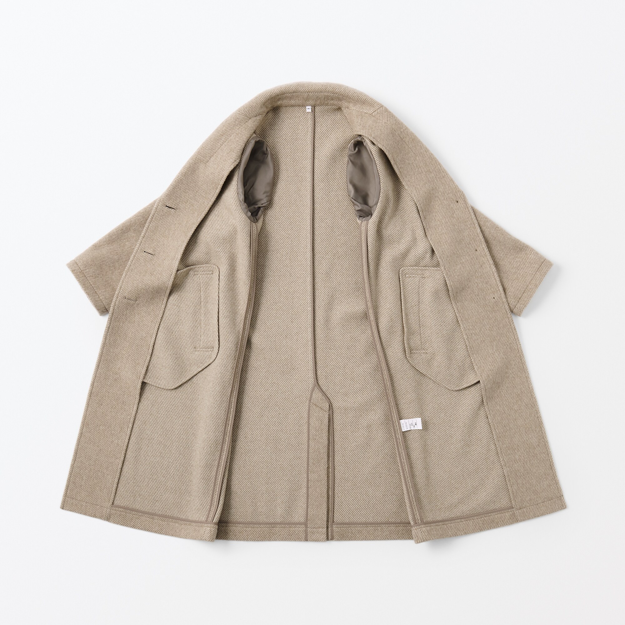 再生ウール混チェスターコート（ライトベージュ）