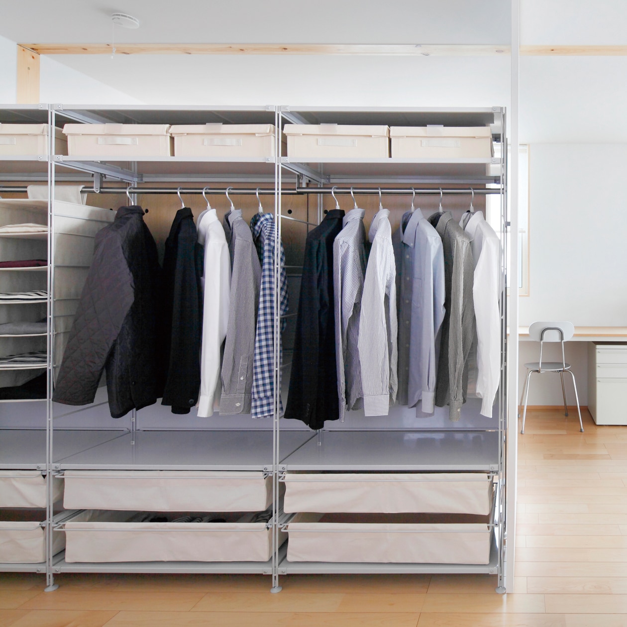 スチールユニットシェルフ・追加用帆立・大・グレー