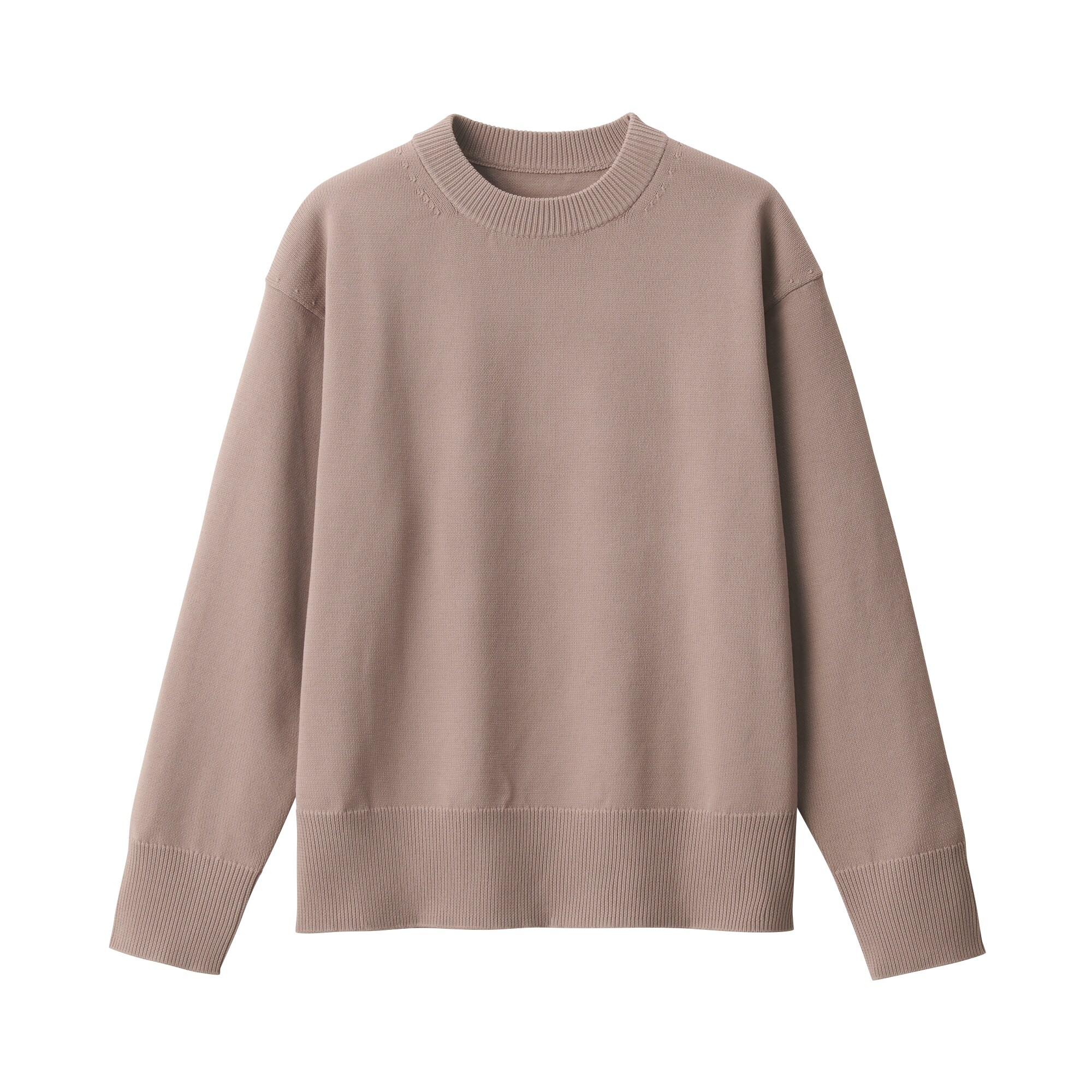 残糸で編んだクルーネックセーター