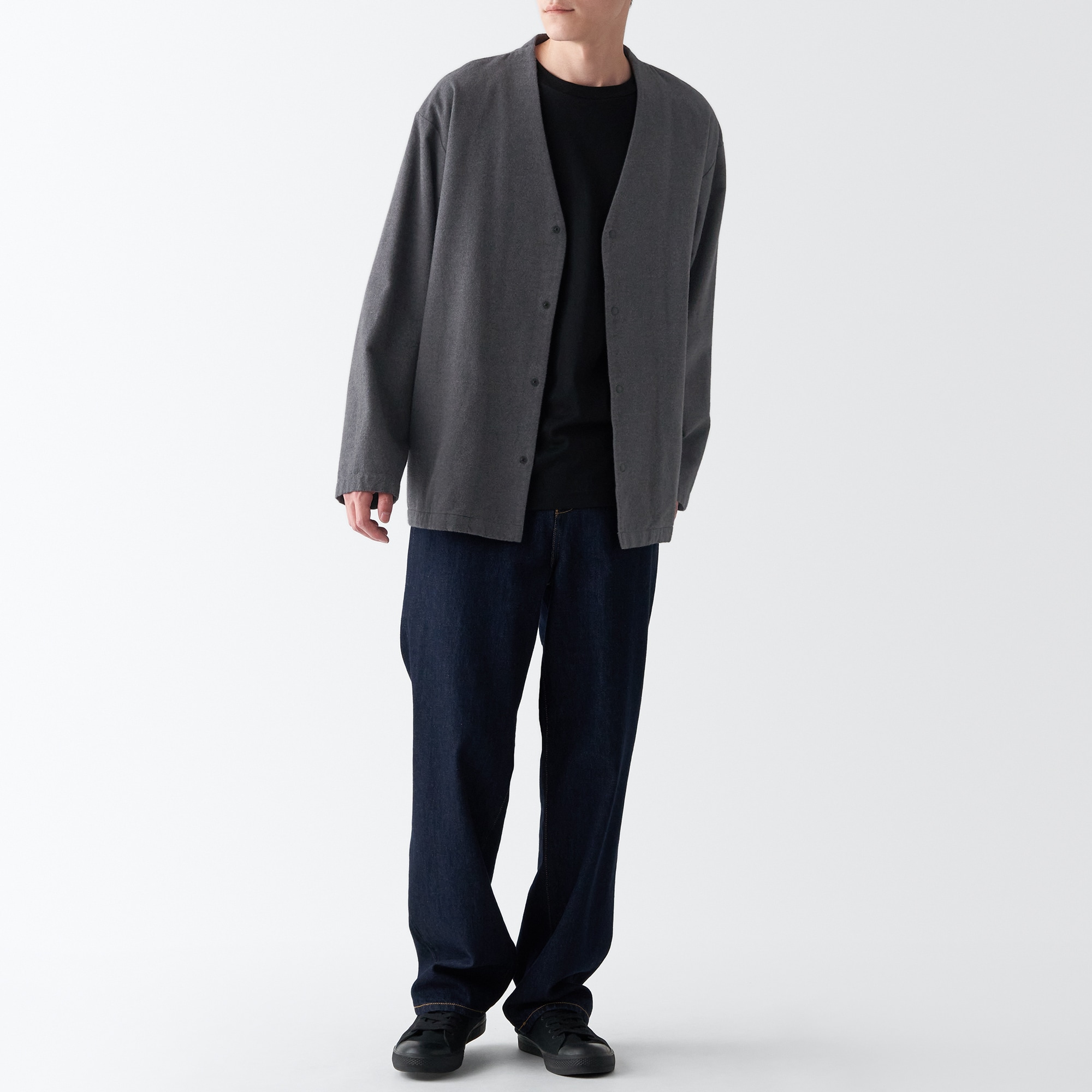 両面起毛フランネルカーディガン